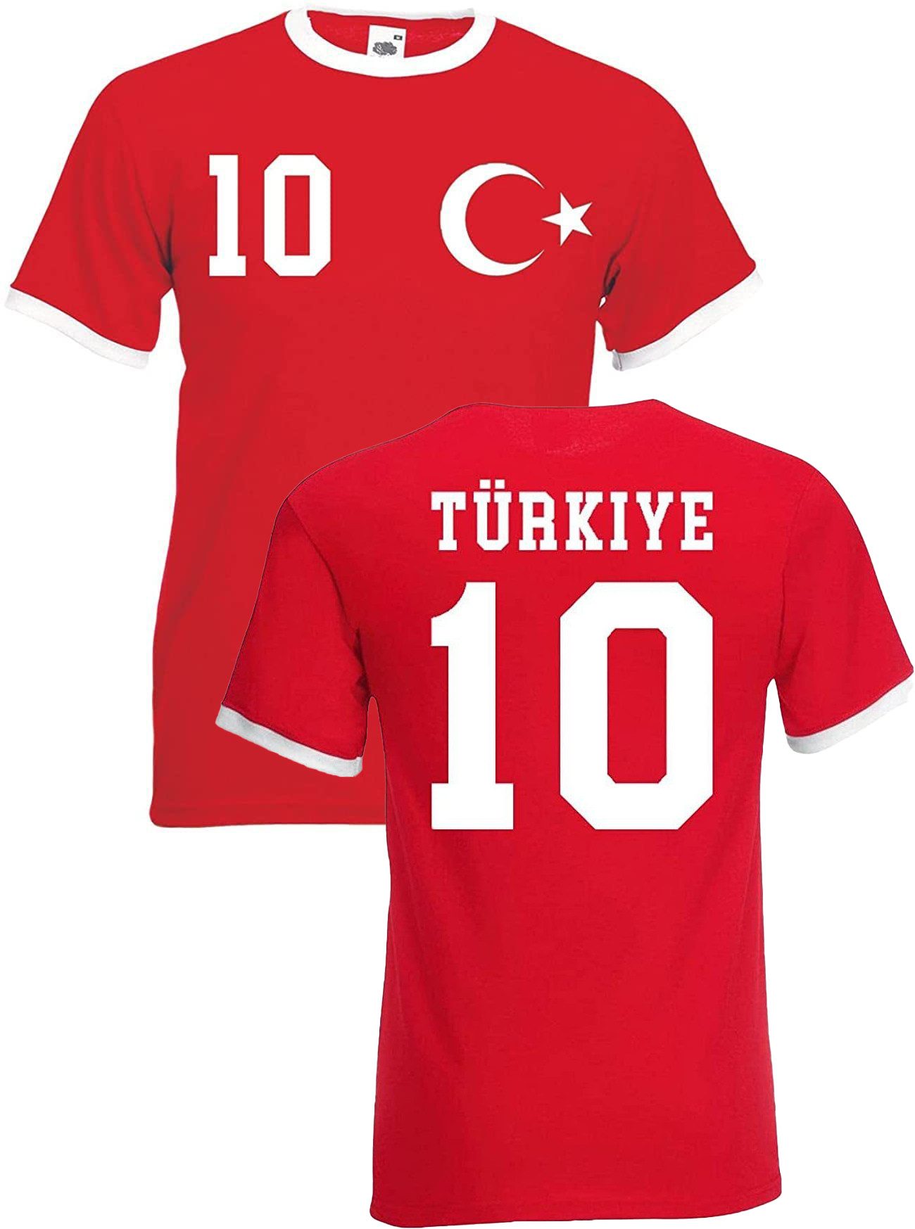 Youth Designz T-Shirt Türkei Herren T-Shirt im Fußball Trikot Look mit trendigem Motiv