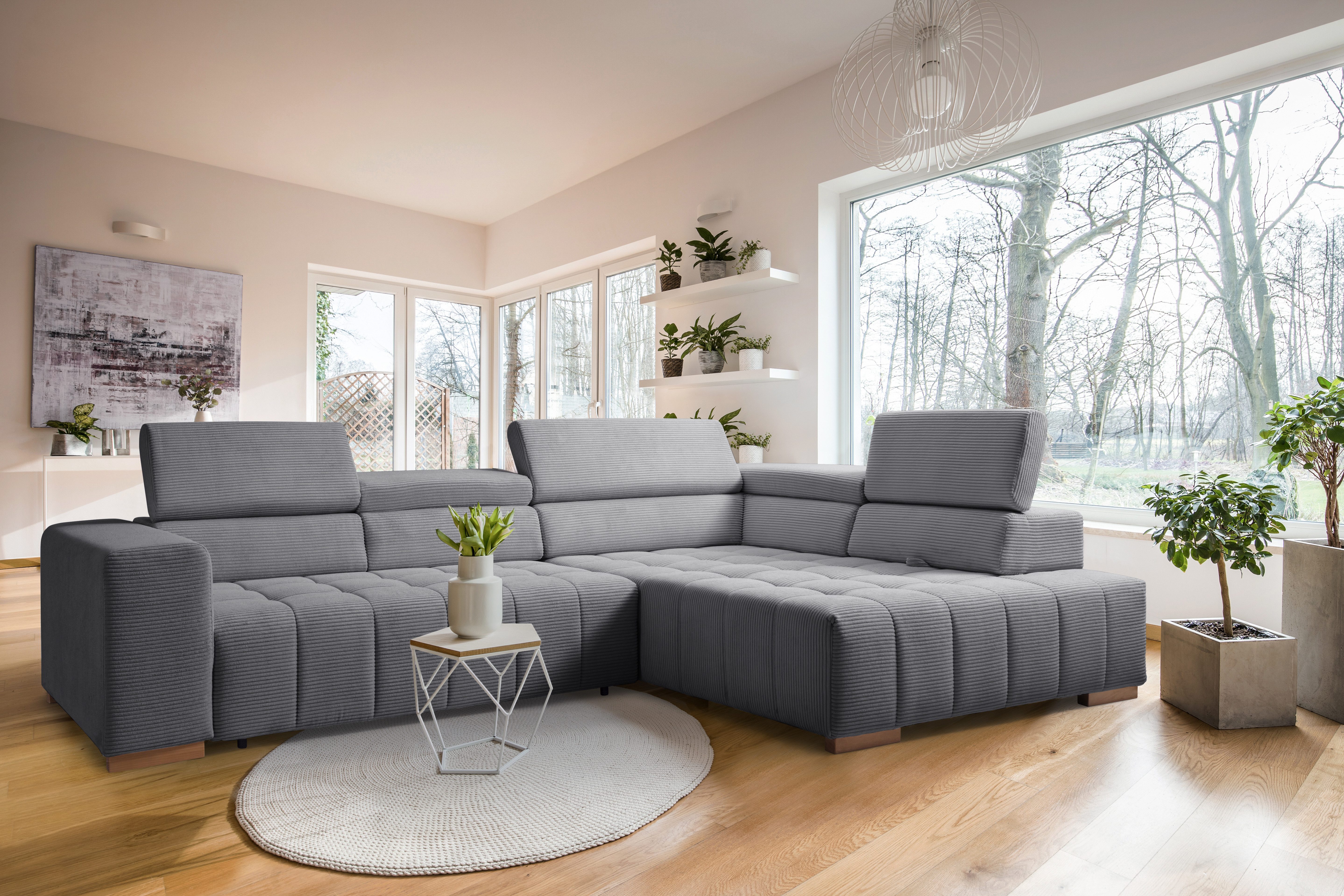 exxpo - sofa fashion Ecksofa "Elianos, hoher Sitzkomfort, aufwendige Kreuzs günstig online kaufen