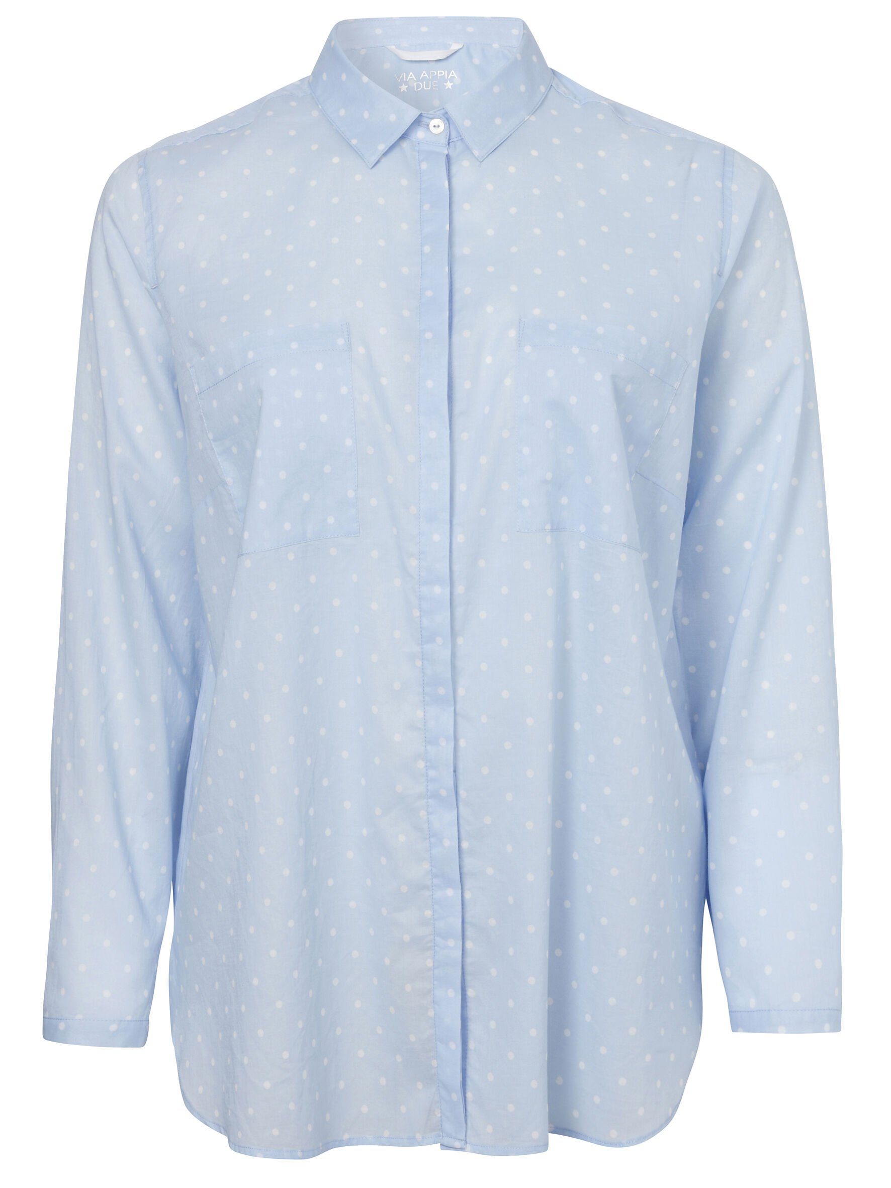 Langarmbluse Verspielte Bluse mit gepunktetem Allover-Muster