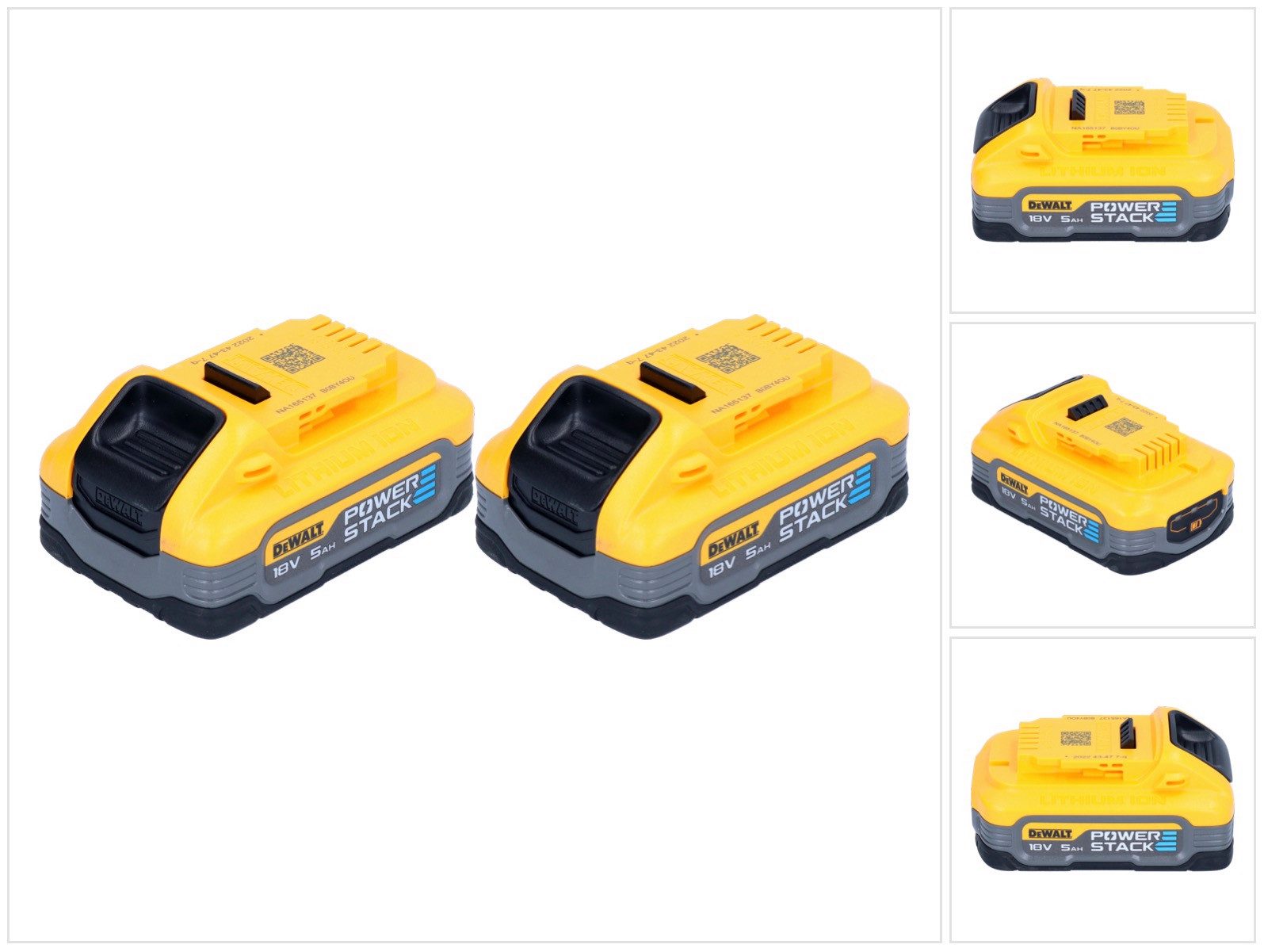 DeWalt Akku Set DCBP 518 H2 2x Powerstack Akku 18 V 5,0 Ah XR Li-Ion Akkupacks
