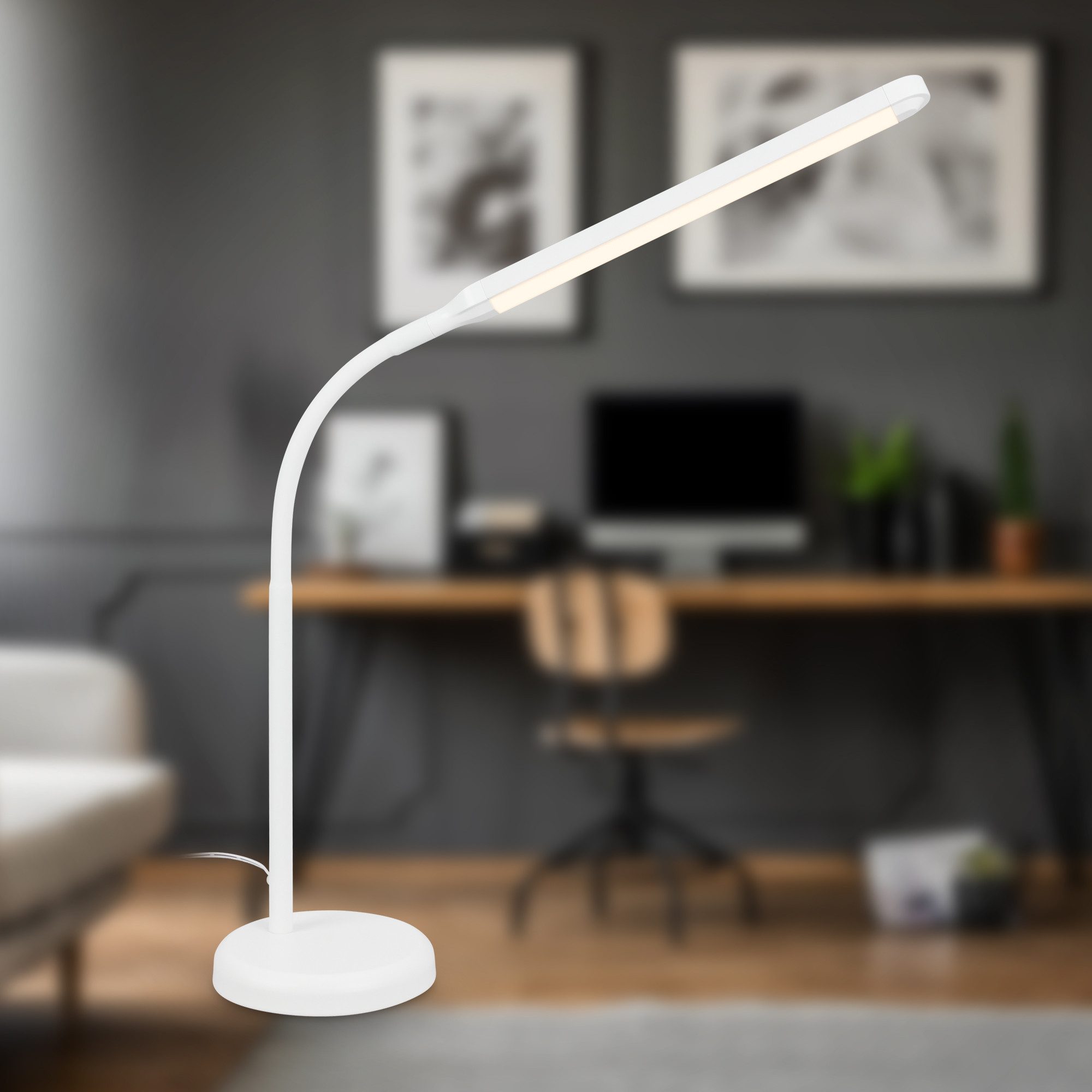 Briloner Leuchten Schreibtischlampe Tischleuchte USB-C weiß/schwarz günstig online kaufen
