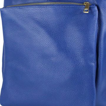 Toscanto Cityrucksack Toscanto Damen Cityrucksack Leder Tasche (Cityrucksack), Damen Cityrucksack Leder, blau, Größe ca. 30cm