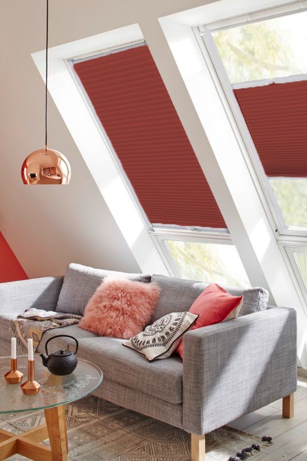 Dachfensterplissee StartUp Style Honeycomb TL, sunlines, Lichtschutz,  verspannt, verschraubt, mit Führungsschienen | Sonnenschutz-Plissees