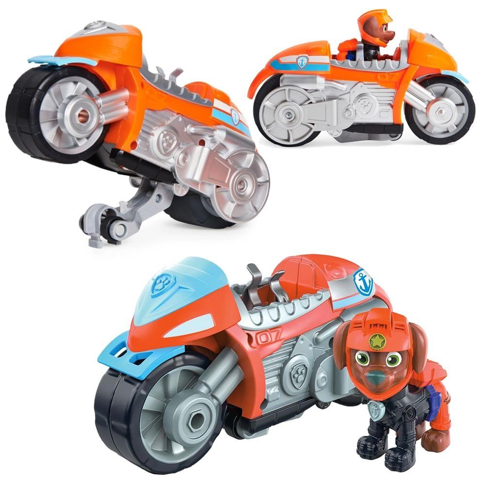 PAW PATROL Spielzeug-Auto Moto Pups Motorräder Pull Back Motor und Spielfiguren Paw Patrol Zuma