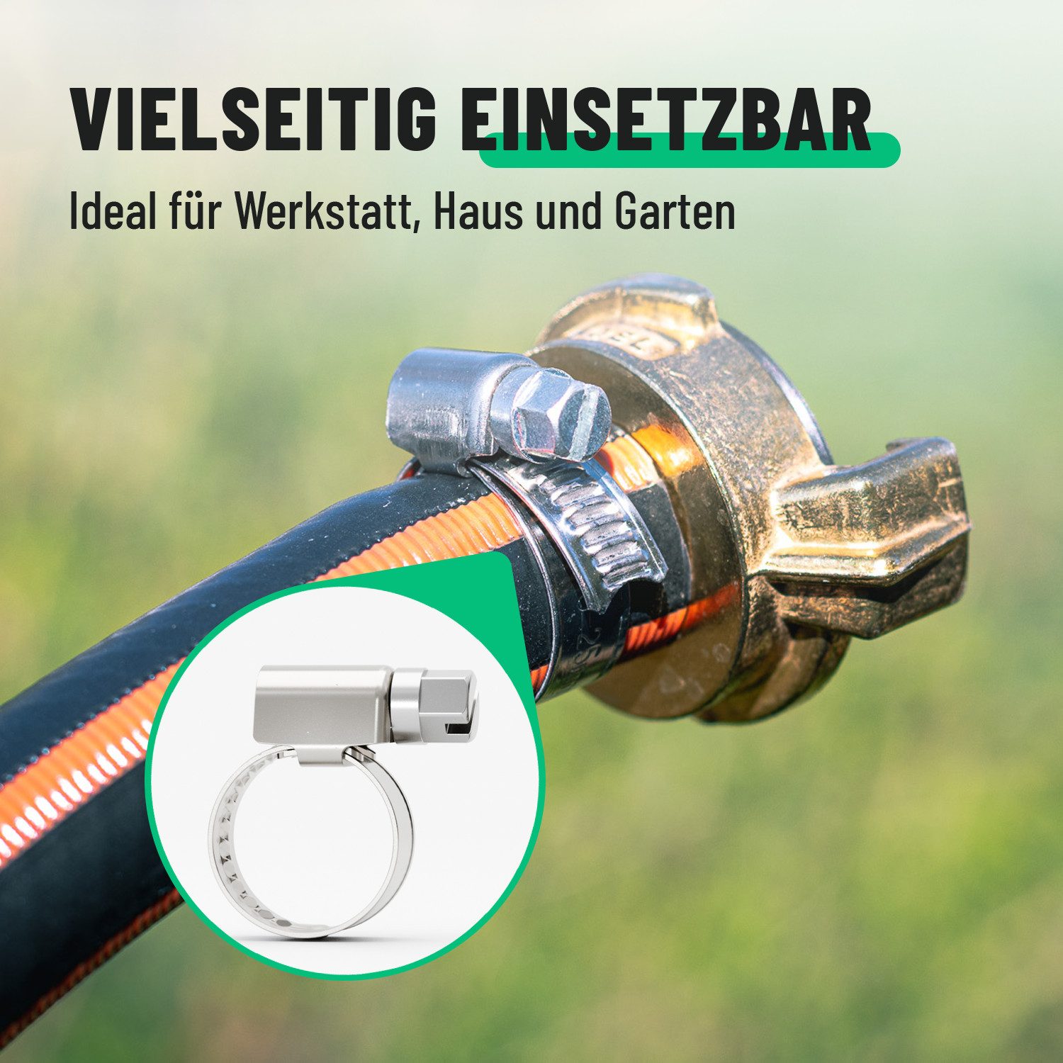 greate. Schlauchschelle 20x Schlauchschellen Edelstahl 8-16 mm - Einstellbare Schlauchschelle, (20-St)