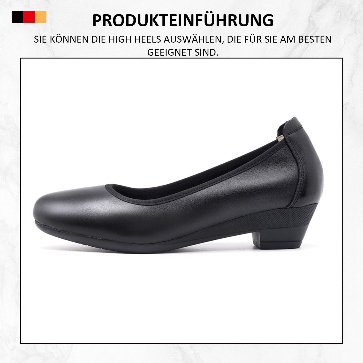 runder Pumps MAGICSHE Linie formelle Pumps in Frauen Schwarz006 Bequeme geschlossener mit klassischer Zehenpartie Schuhe