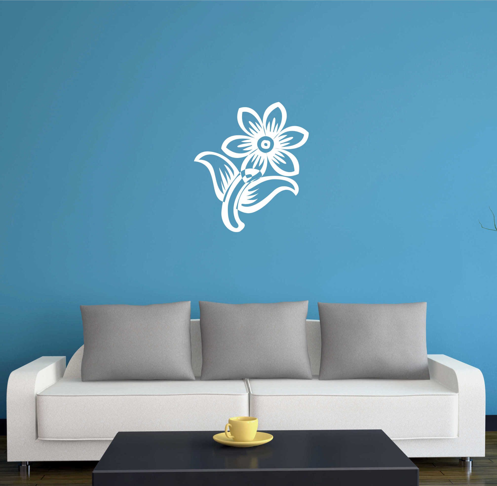 INDIGOS UG Wandtattoo Wandtattoo - Wandaufkleber - w264 Blume Ornament Pflanze