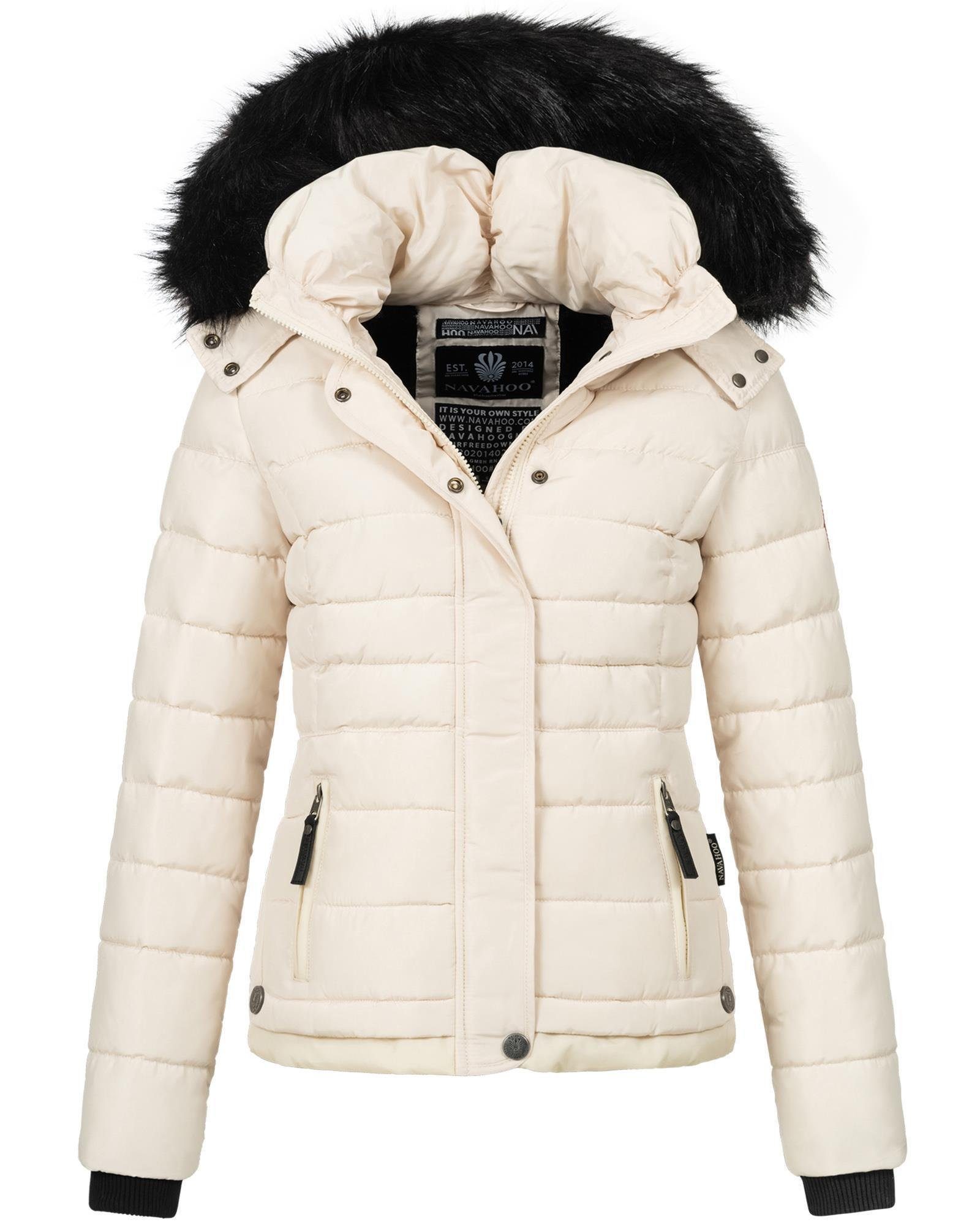 Navahoo Steppjacke Chloe hochwertige Winterjacke mit abnehmbarer Kapuze