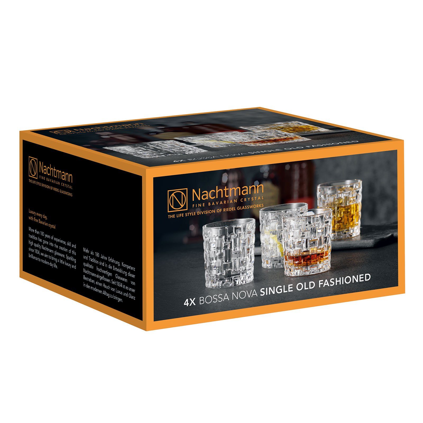 Nachtmann Glas Bossa Nova Single Old Fashioned Glas 4er Set, 4-tlg., Kristallglas