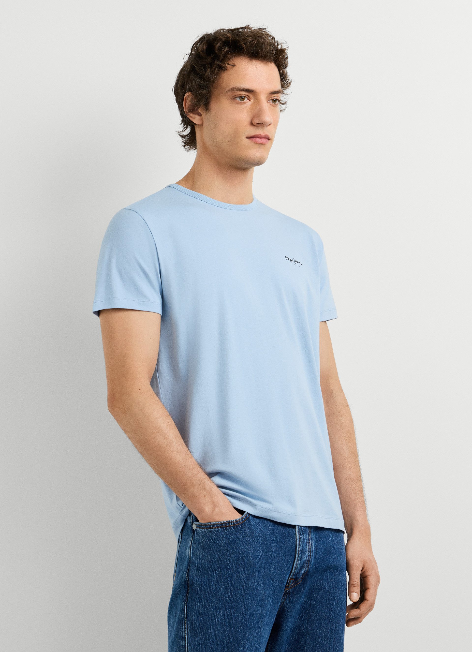 Pepe Jeans T-Shirt ORIGINAL BASIC 3N Rundhals mit kleinem Logodruck