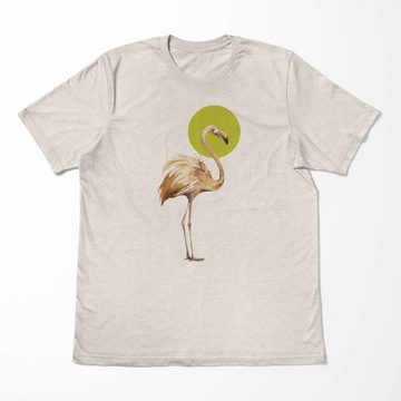 Sinus Art T-Shirt Herren Shirt Organic T-Shirt Aquarell Motiv Flamingo Bio-Baumwolle Ökomode Nachhaltig Farbe (1-tlg)