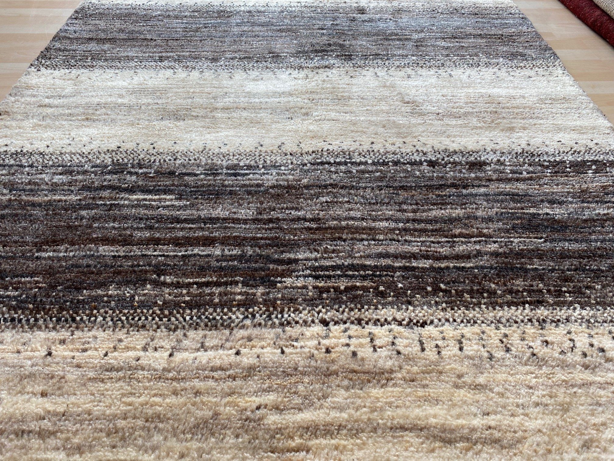 Schurwolle Hochflor-Teppich Handgeknüpft ungefärbtem Gabbeh 191x150, aus Handgesponnen Teppich Morgenlandbazar, Perserteppich Perser