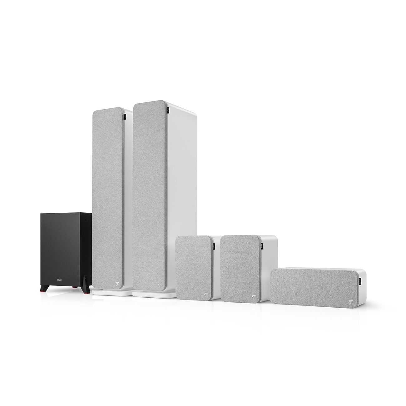 Teufel ULTIMA 40 Surround "5.1-Set" Stand-Lautsprecher (Anschlussklemmen, 440 W, kräftiger 150-Watt-Subwoofer, als Frontfire- oder Downfire-Subwoofer)
