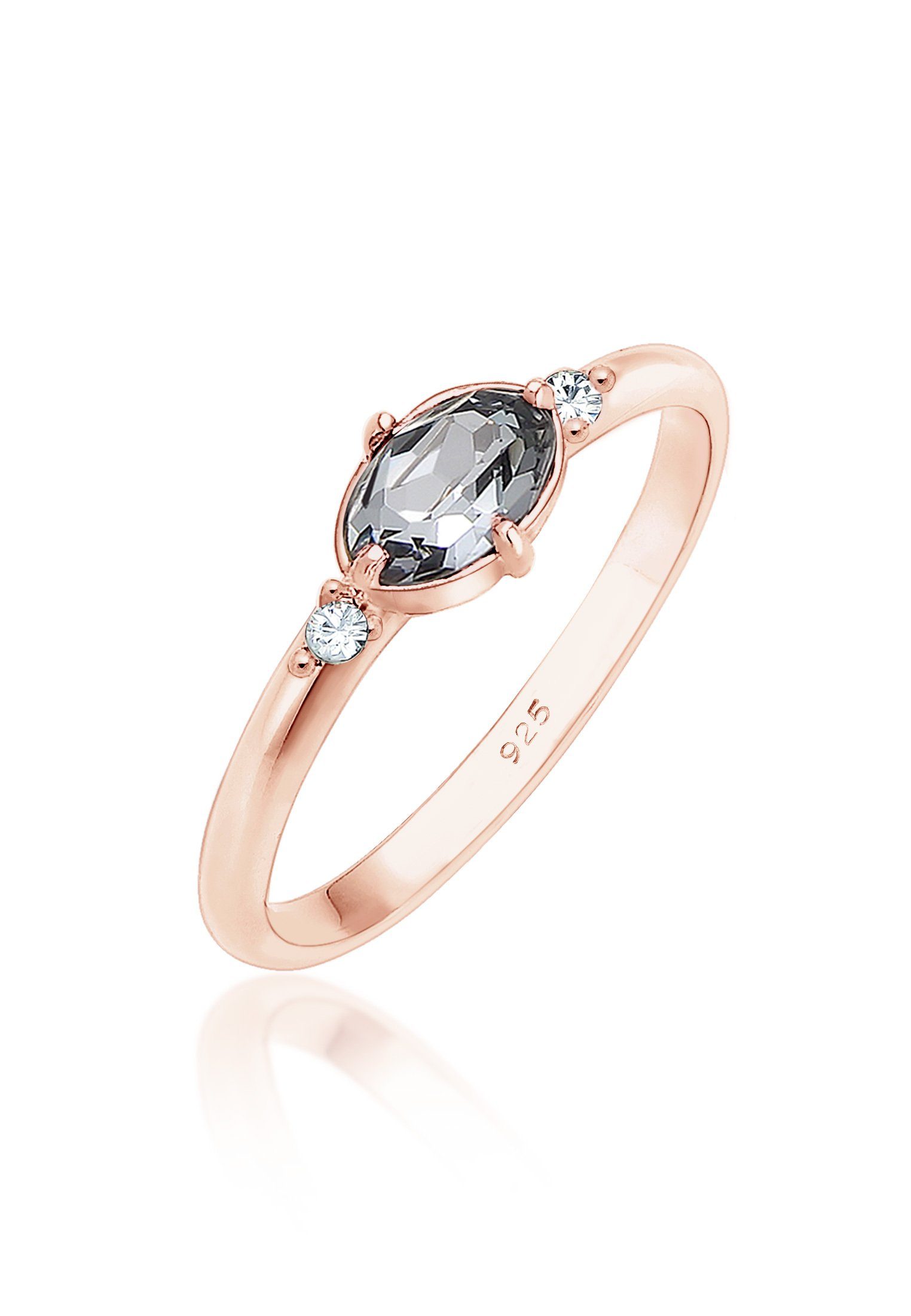 Elli Verlobungsring 925 Kristalle Bandring Silber Rosegold