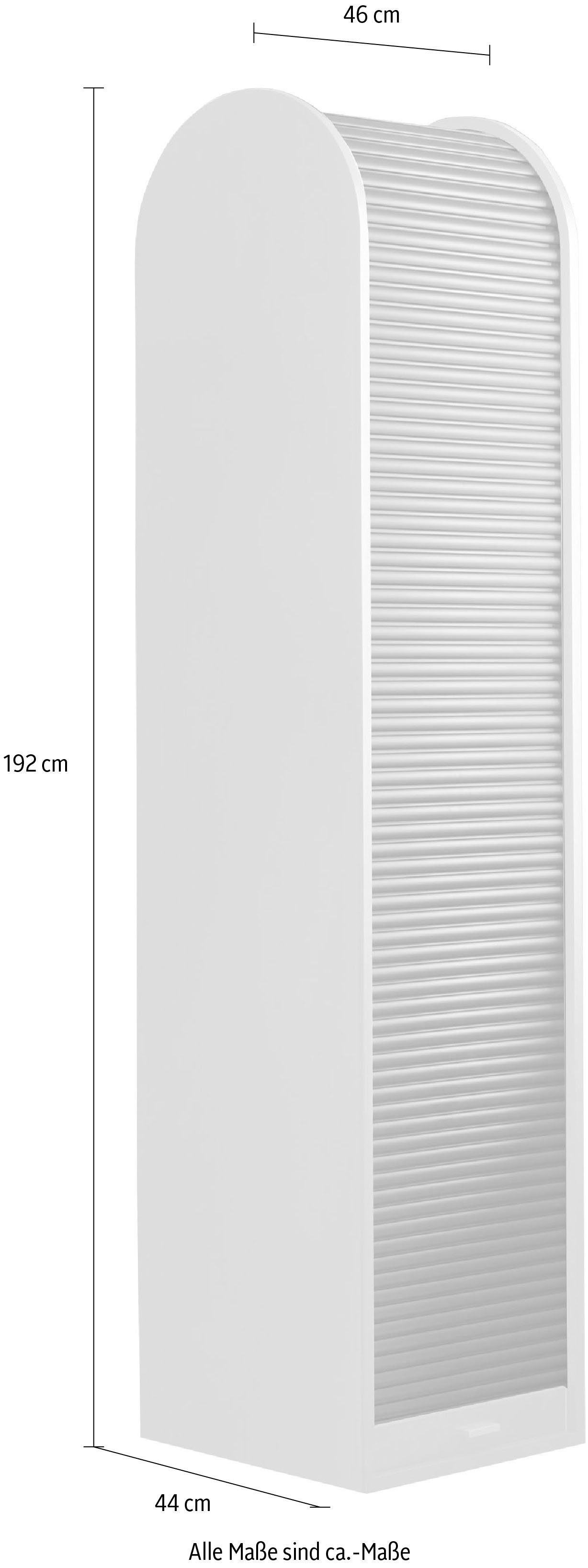 Mäusbacher Rollladenschrank Big Office matt | weiß Breite 46 cm weiß lack/graphit matt System