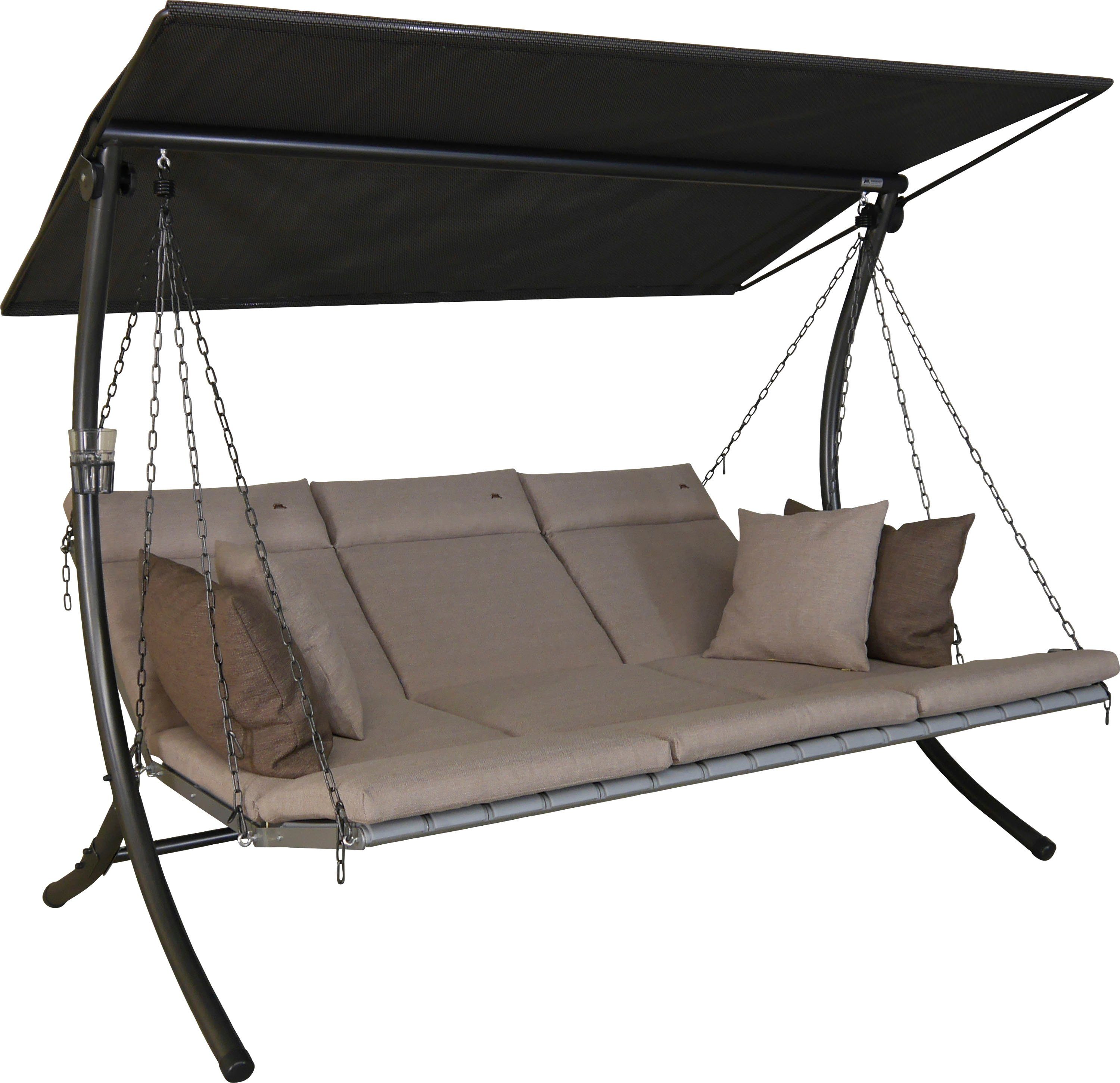 Angerer Freizeitmöbel Hollywoodschaukel Luxus Smart sand, TOPSELLER!, 3-Sitzer, Bettfunktion, OTTOs Choice, BxTxH: 210x145x160 cm
