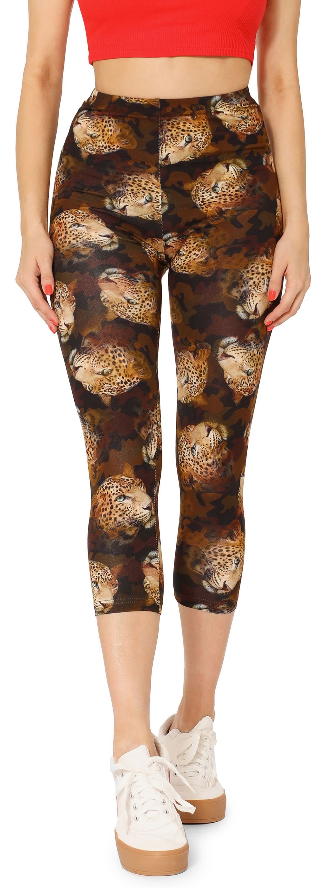 Merry Capri Leggings Leggings Gepard Jugend MS10-409 (1-tlg) Mädchen elastischer Style Bund 3/4