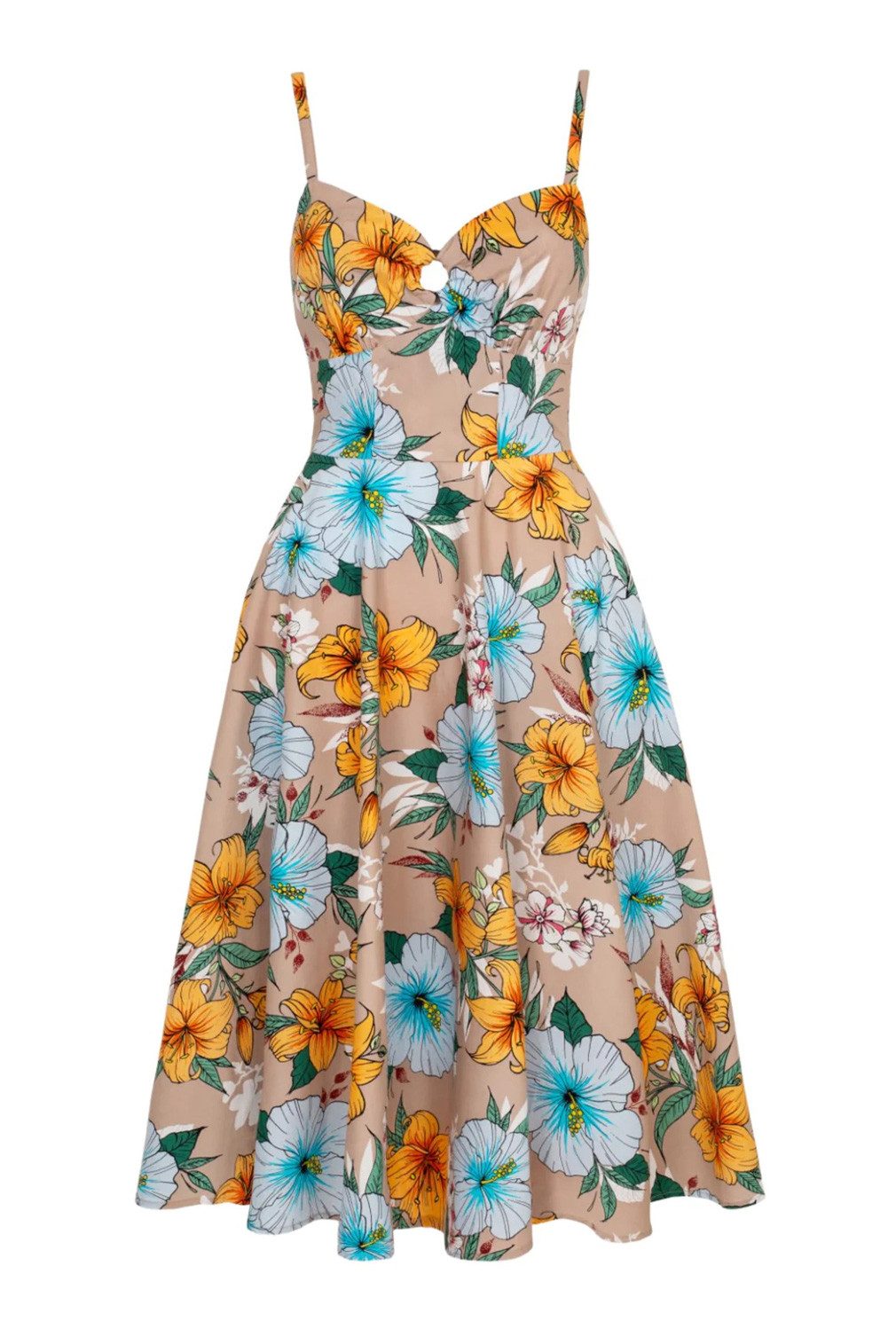 Hell Bunny Trägerkleid Pattaya Blumenmuster Retro günstig online kaufen