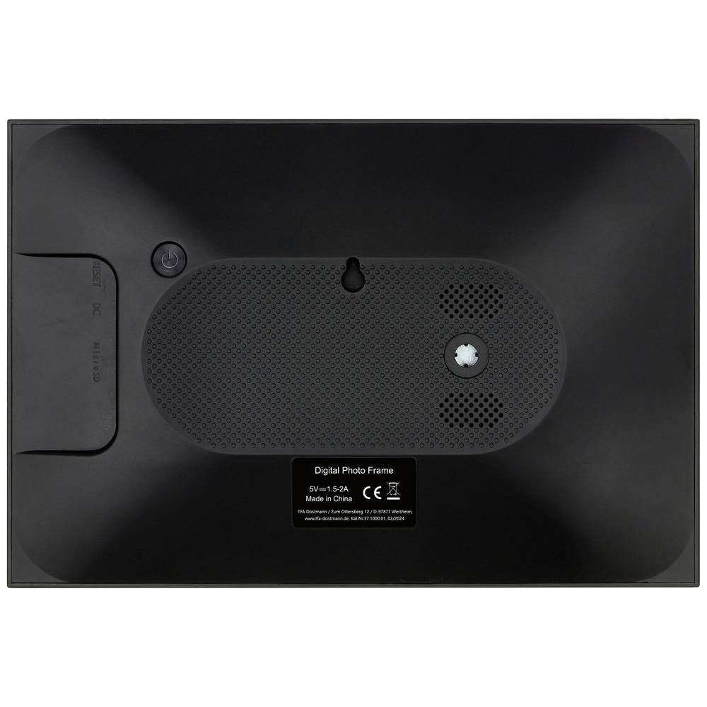 TFA Dostmann Digitaler Bilderrahmen 37.1000.01 Digitaler Bilderrahmen (Lautsprecher, Wetterstation, Uhr, Wandmontage, integrierter Speicher)