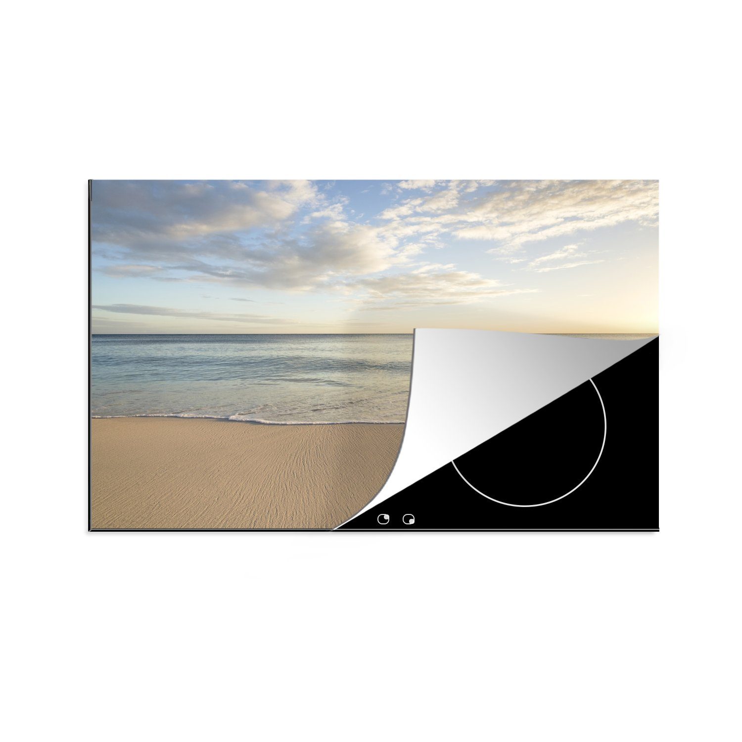 MuchoWow Herdblende-/Abdeckplatte Meereswelle am Strand, Vinyl, (1 tlg), 81x52 cm, Induktionskochfeld Schutz für die küche, Ceranfeldabdeckung