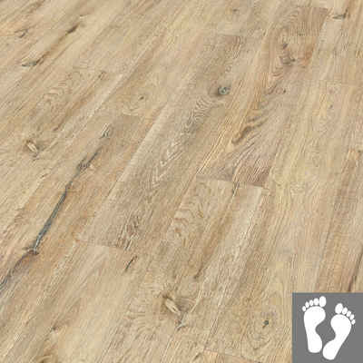 EGGER Korklaminat »Comfort EHC018 Tschita Eiche«, Korkboden in Holzoptik, Bodenbelag: warm & leise, Packung, 8mm, 1,995m² - nachhaltiger Fußboden - braun