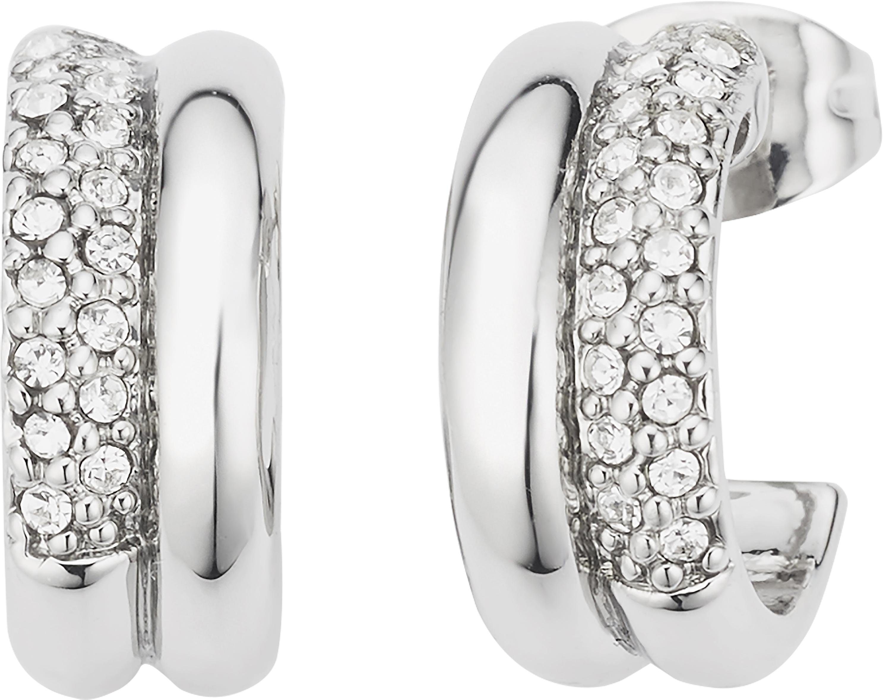 Firetti Quarzuhr Lumina Spectrum Silver Ray, (Set, 4-tlg., inkl. Ohrstecker und Kette mit Anhänger), Armbanduhr, Damenuhr, Glitzersteine, Geschenkset