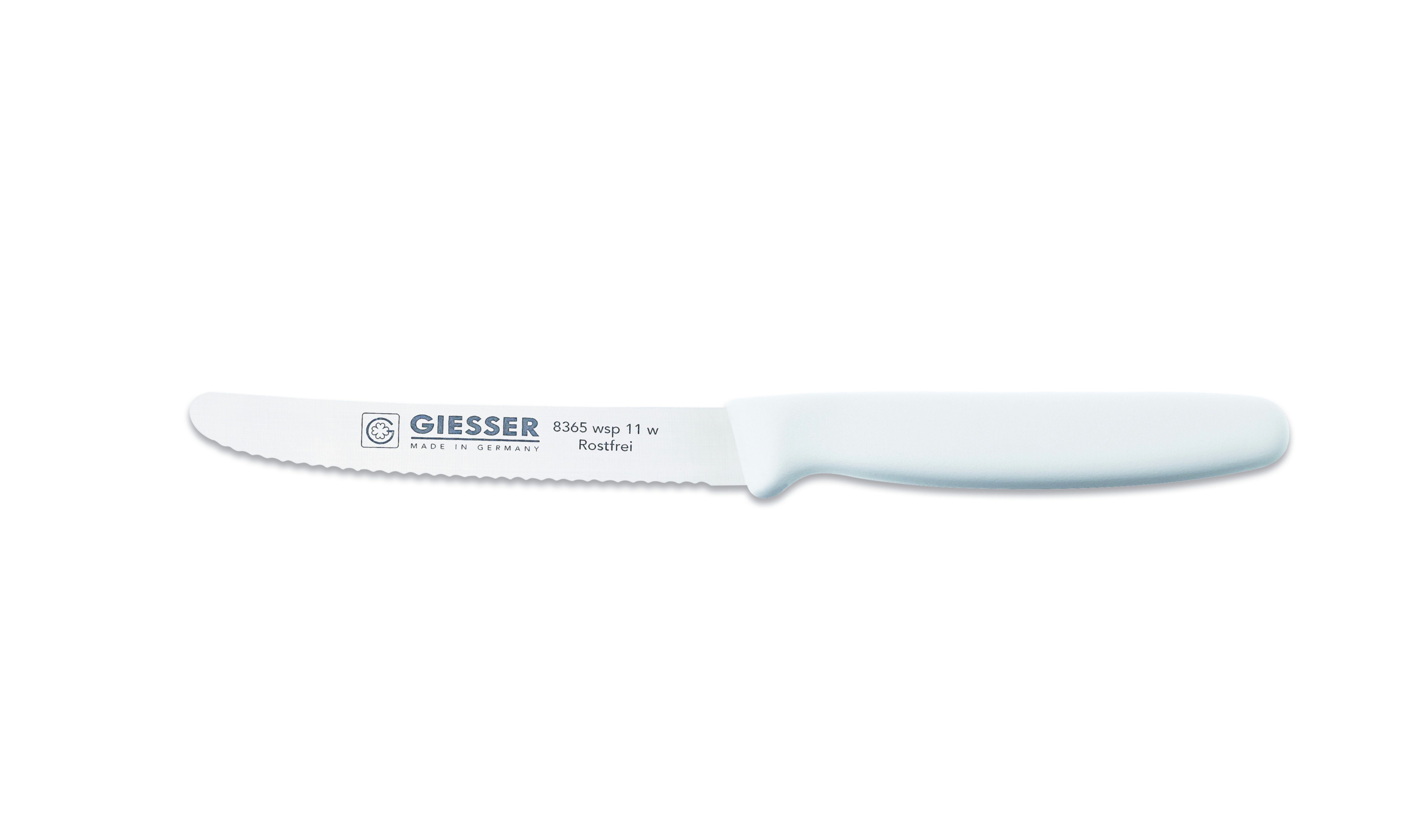 GIESSER Томатный нож Allzweckmesser Brötchenmesser 8365 wsp 11, Spülmaschinenfest, langlebig, 3 mm Wellenschliff extrem scharf