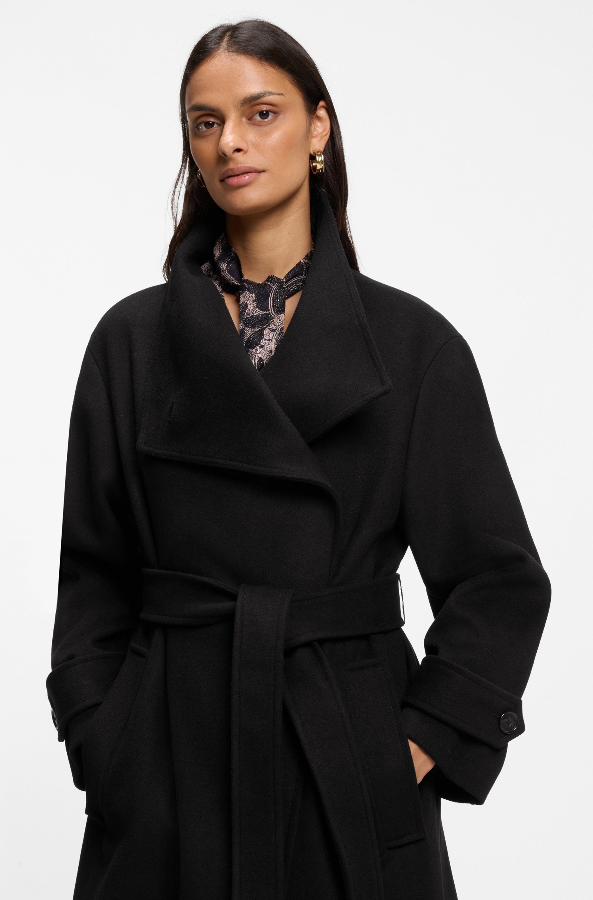 BOSS ORANGE Langmantel Cayla Premium Damenmode mit Wolle, Relaxed Fit