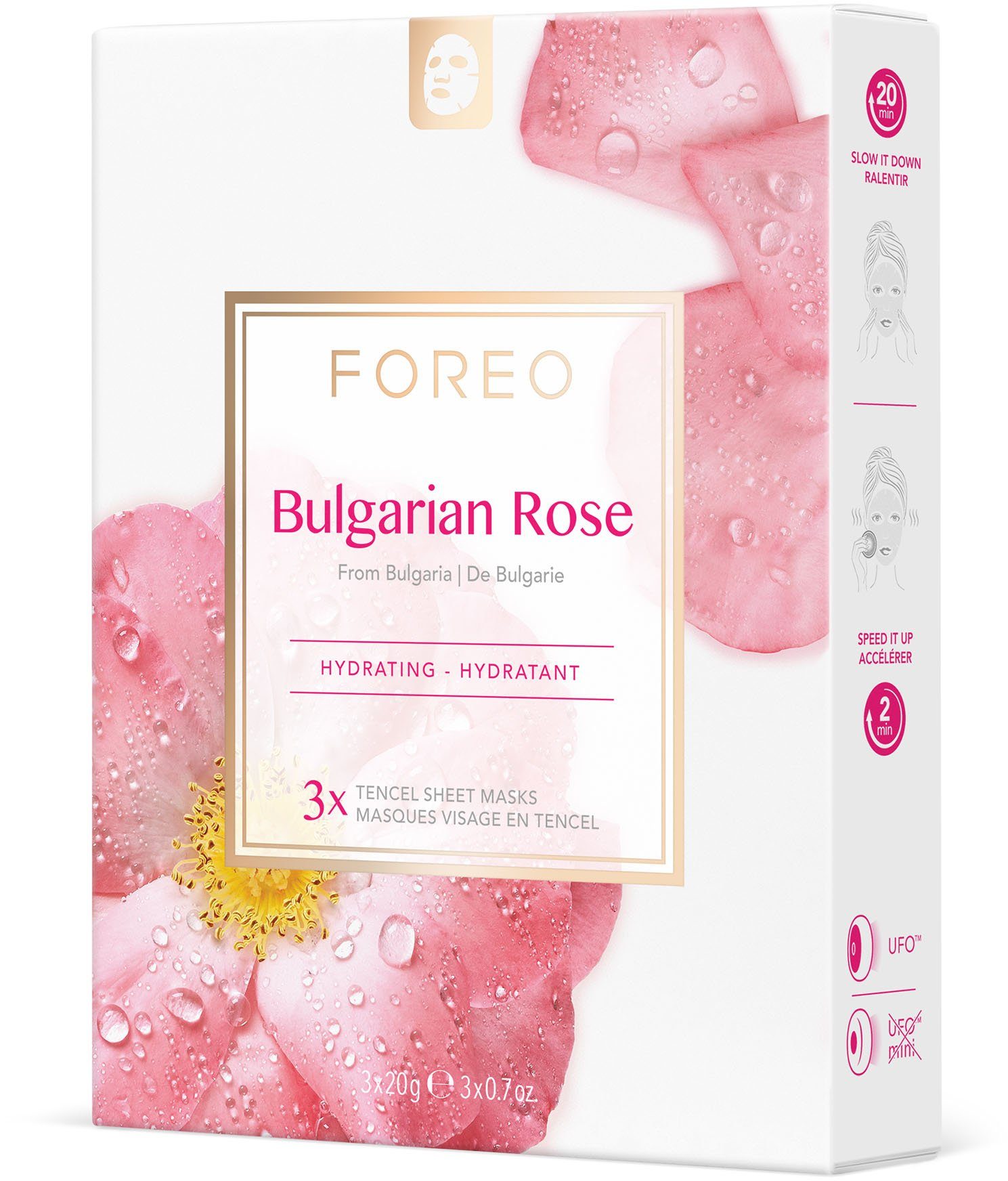 FOREO Gesichtsmaske Farm To Rose, Face Bulgarian 3-tlg. Masks Collection Sheet