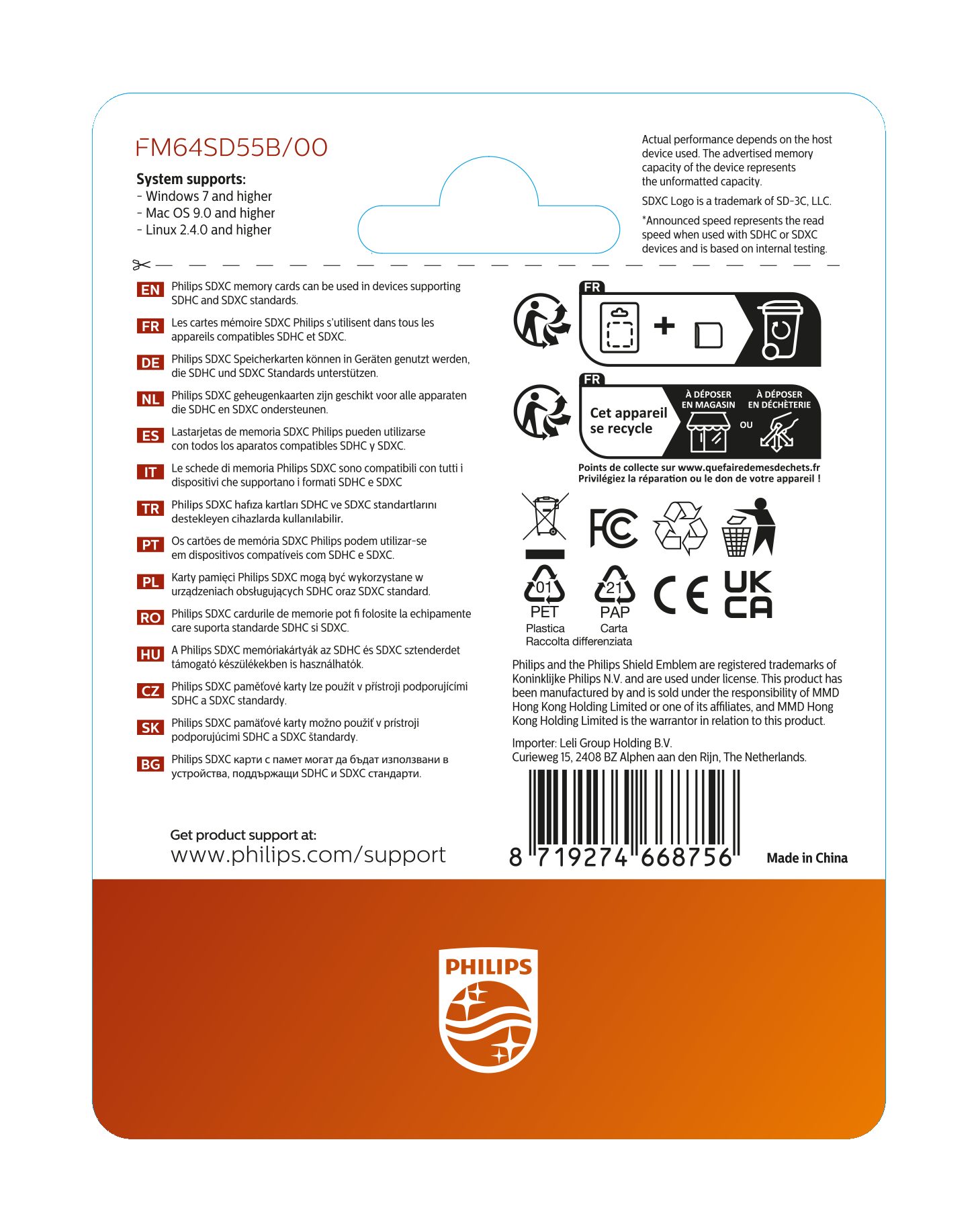 Philips Philips SD-Karte Ultra Speed 64 GB Speicherkarte (64 GB, UHS-I Class10)