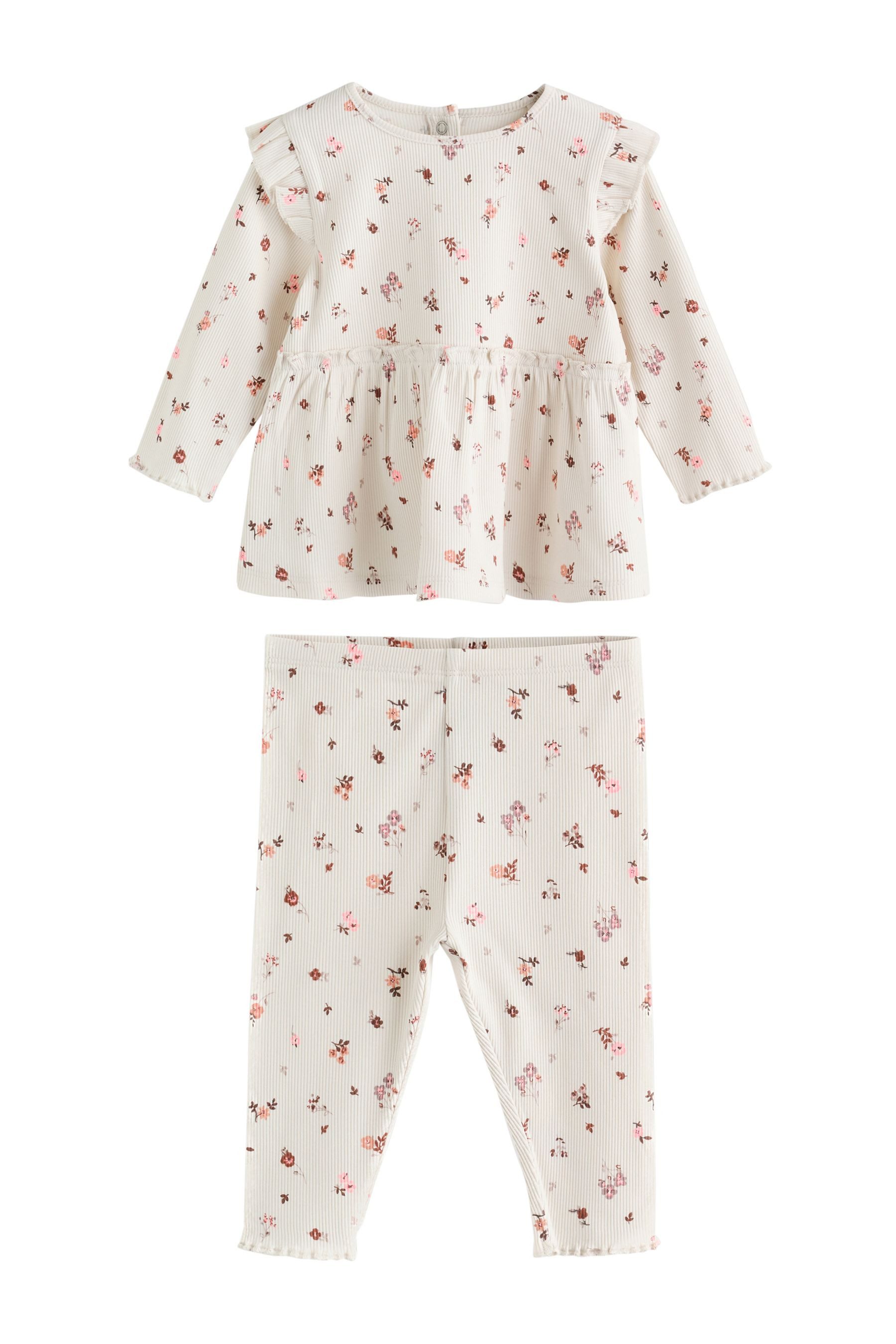 Langarmshirt & Leggings Baby Langarmoberteil mit Rüschen und Leggings