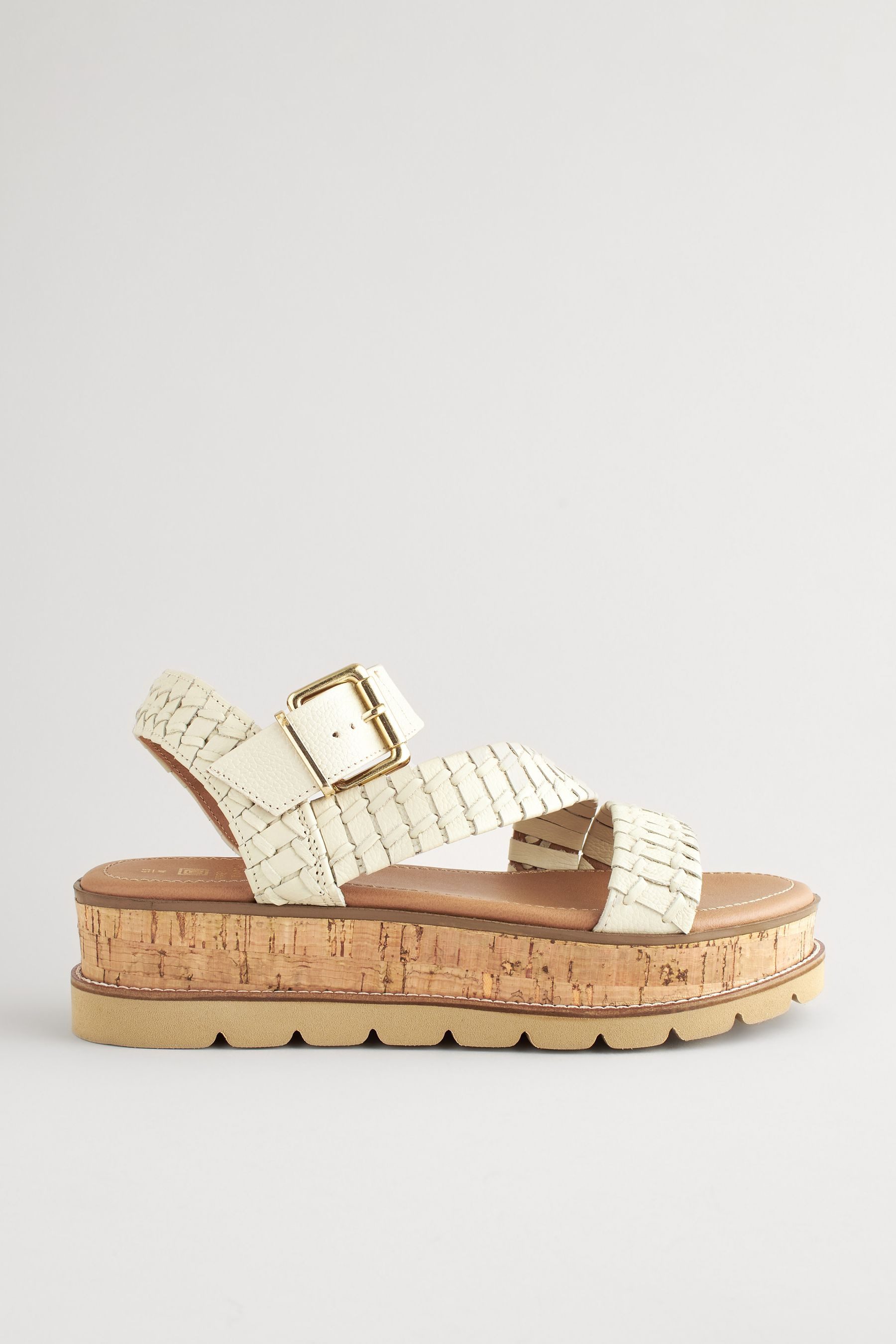 Next Forever Comfort® Ledersandalen, Kork-Flatformsohle Keilsandalette günstig online kaufen