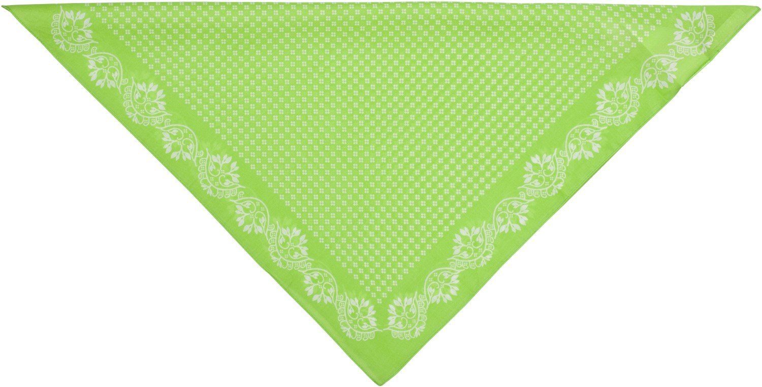styleBREAKER Bandana, (1-St), Baumwolle Dreieckstuch Muster Blümchen mit Limettengrün-Weiß