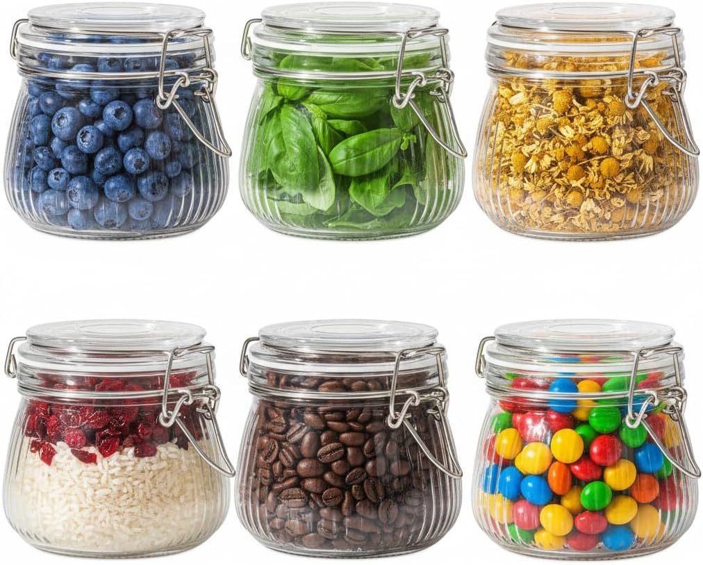 Youyijia Einmachglas Einmachgläser mit Bügelverschluss 500ml 6er Set, Glas