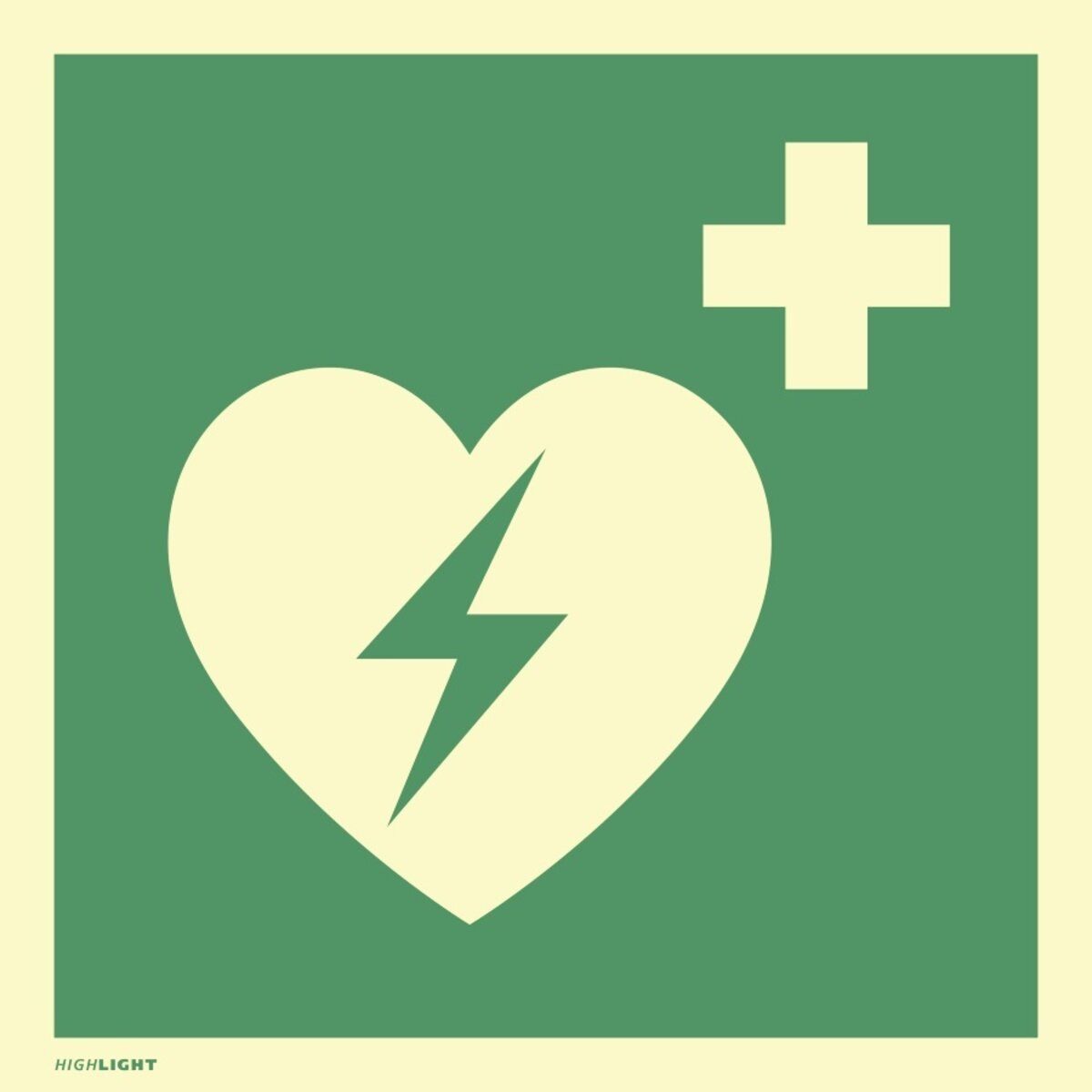MOEDEL Hinweisschild Automatisierter externer Defibrillator ISO 7010 Folie nachl. 160-mcd 2
