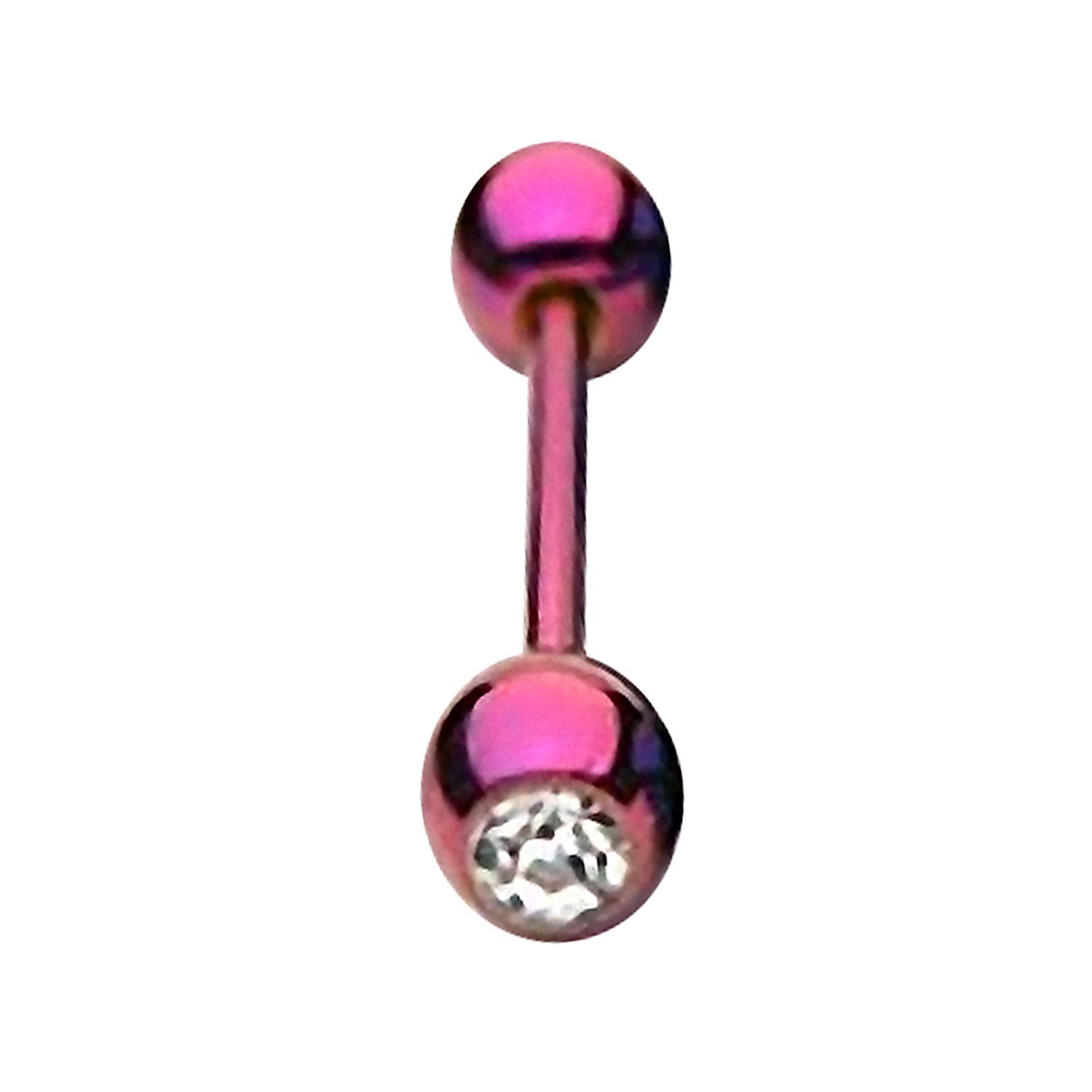 Taffstyle Piercing-Set Zungenpiercing Intim Brust Kugel Kristall Stein, Piercingfaktor Barbell Stab Hantel Stecker Tragus Helix Ohrpiercing Lila