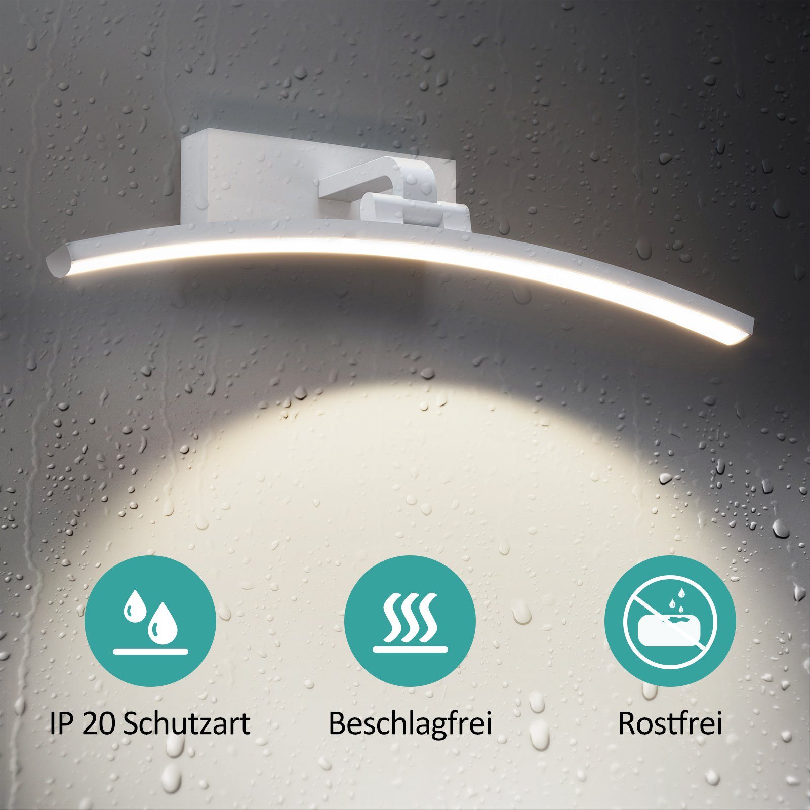 LED Beleuchtung 40cm, BadSpiegelschrank bad led drehbar für das badezimmer 180° Spiegellampen 4000K Weiß spiegelleuchte EMKE spiegelleuchte Spiegelleuchte