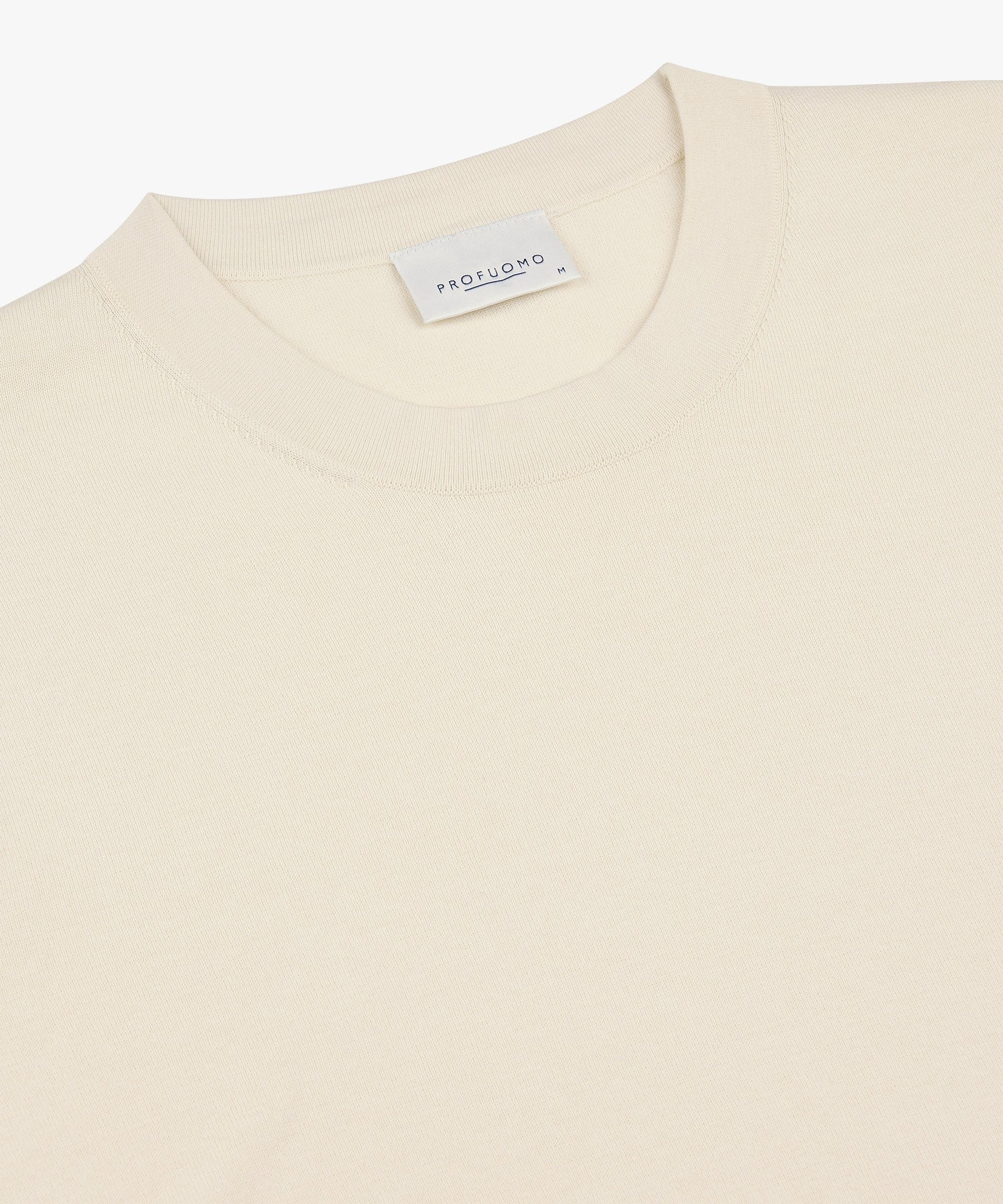 Profuomo Kurzarmshirt T-SHIRT CREW NECK SS OFF WHITE