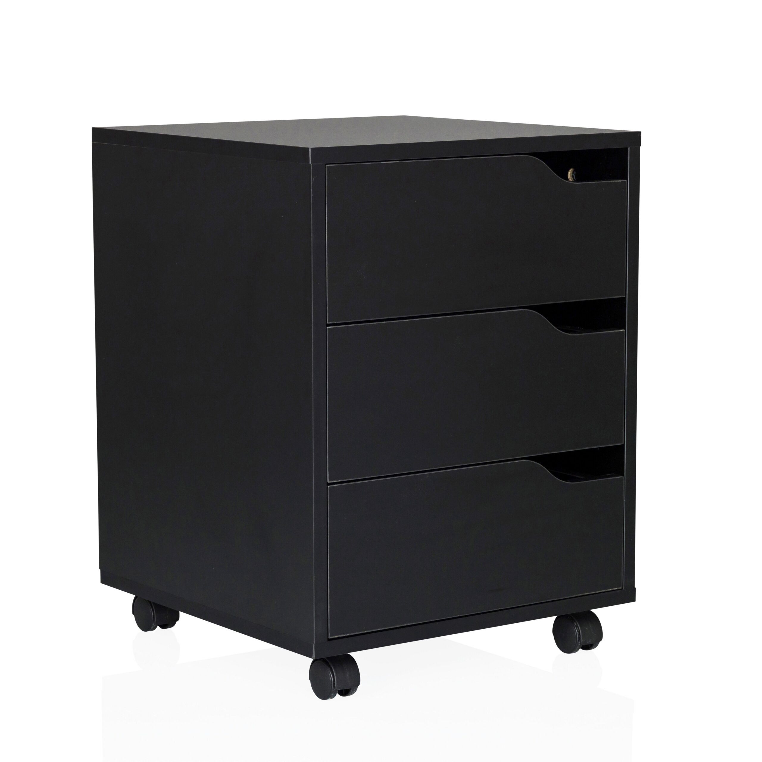 hjh OFFICE Rollcontainer ORGANISER Bürowagen H/B/T: 52.5 x 40.0 x 40.0 cm, Aktenschrank Schreibtisch mit Schubladen, Büro Kommode mit Rollen