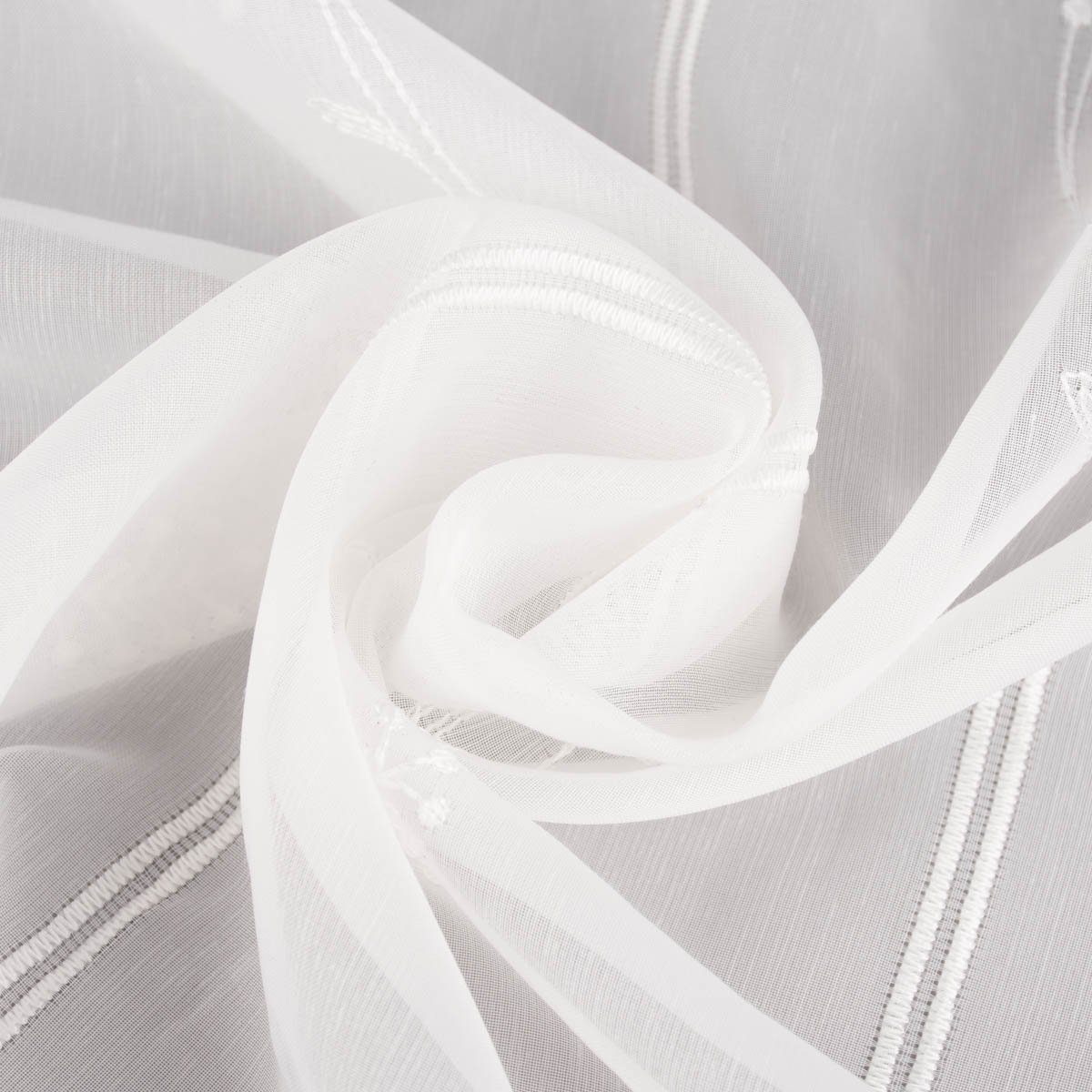 SCHÖNER LEBEN. Meterware Scheibengardine nähfrei Stickerei Blütenranken ecru 120cm, halbtransparent, Stickerei/Stickstoff, bestickt