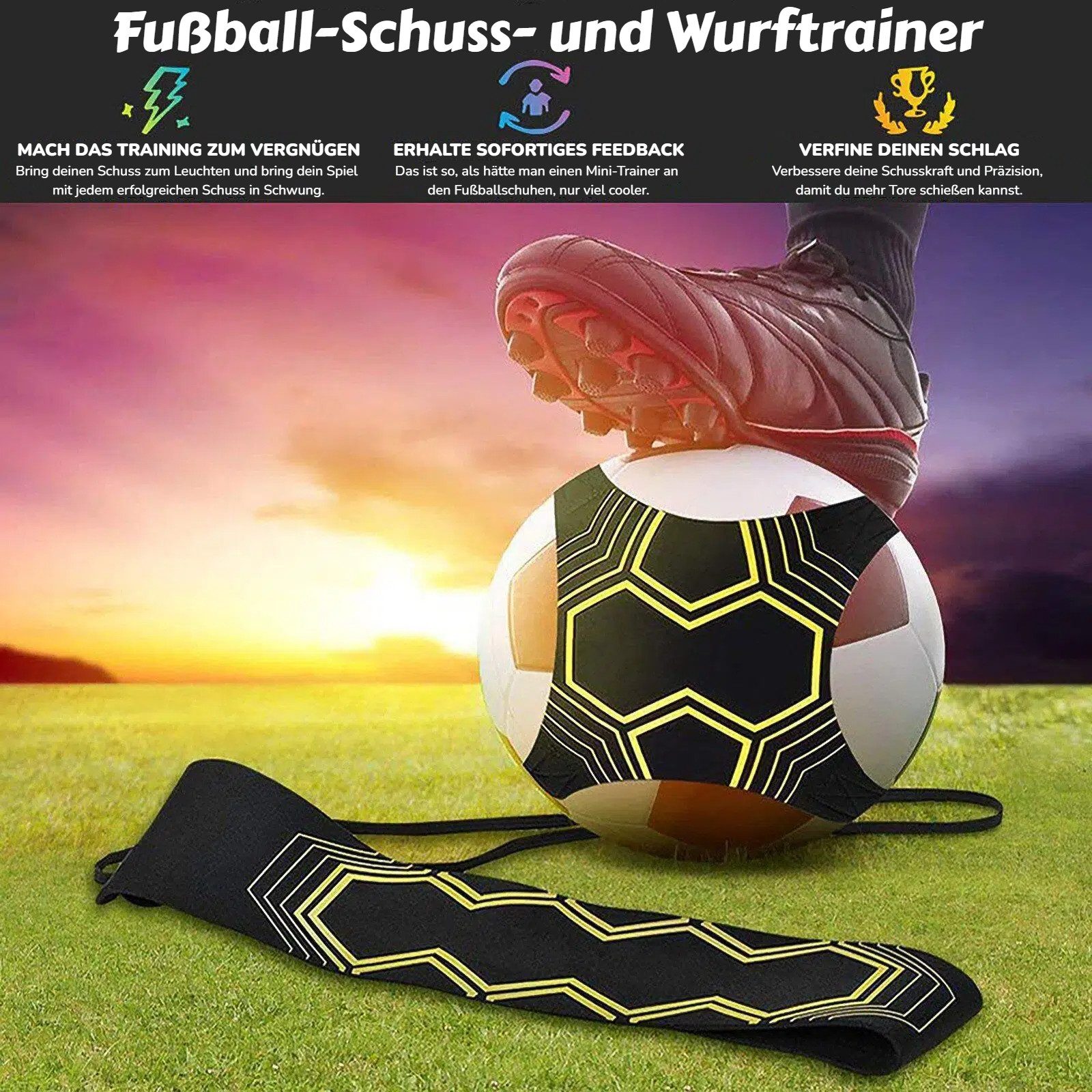 BlingBin Trainingshilfe Fußball Kick Trainer, Einstellbare Fußball Training Taille Gürtel, Fußball Praxis Ausrüstung Geeignet für Fußbälle der Größen 3, 4 und 5
