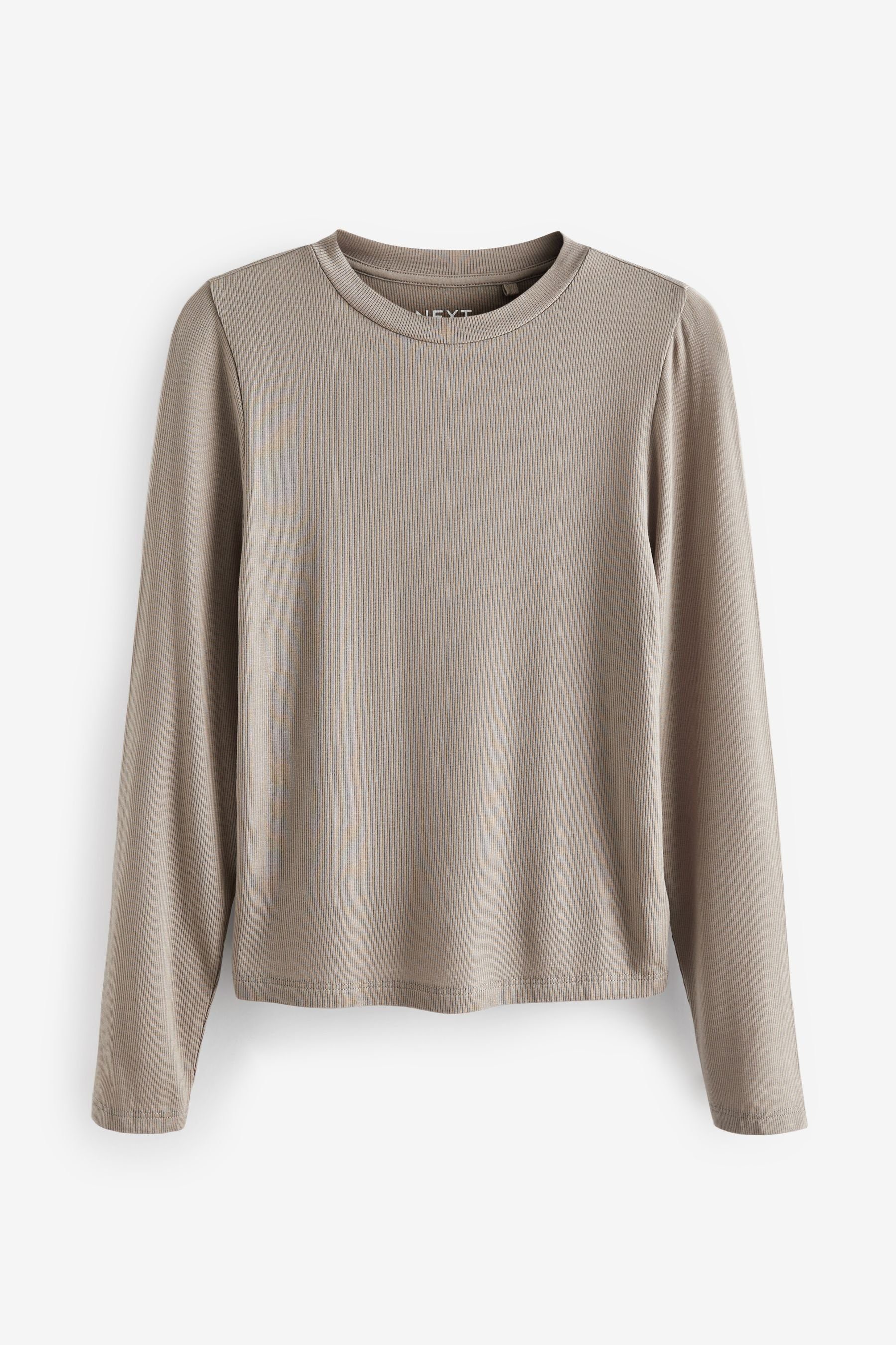 Next Langarmshirt Weiches Langarmshirt mit Rundhalsausschnitt (1-tlg) Neutral