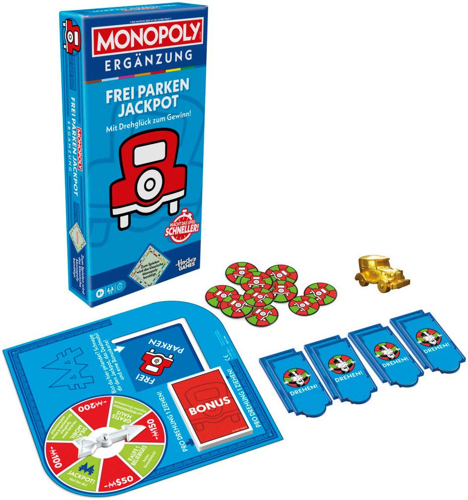 Hasbro Spiel Monopoly Ergänzung: Frei Parken Jackpot, Familienspiel