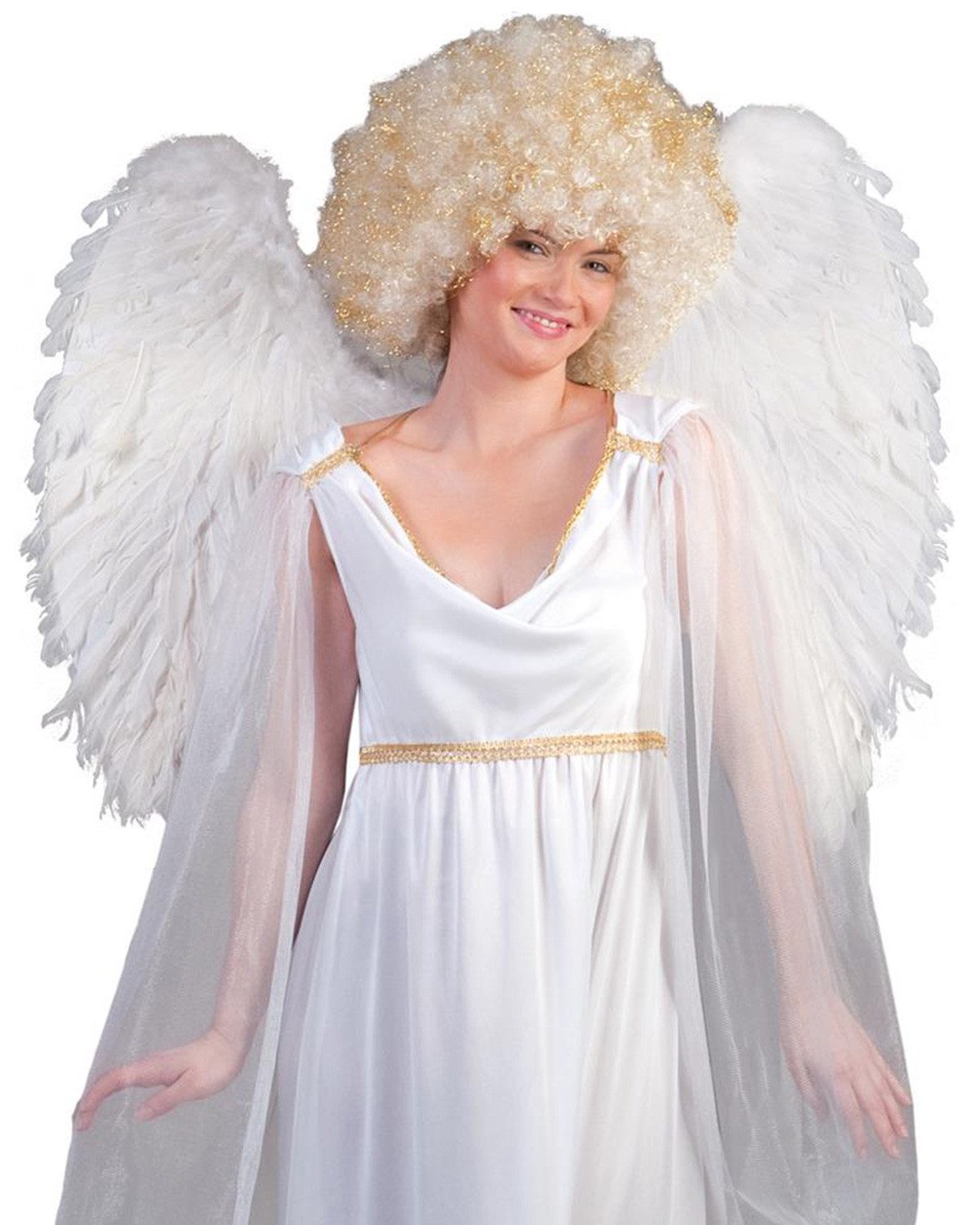 Funny Fashion Kostüm-Flügel Engelsflügel 70 x 65 cm, Federn Weiß