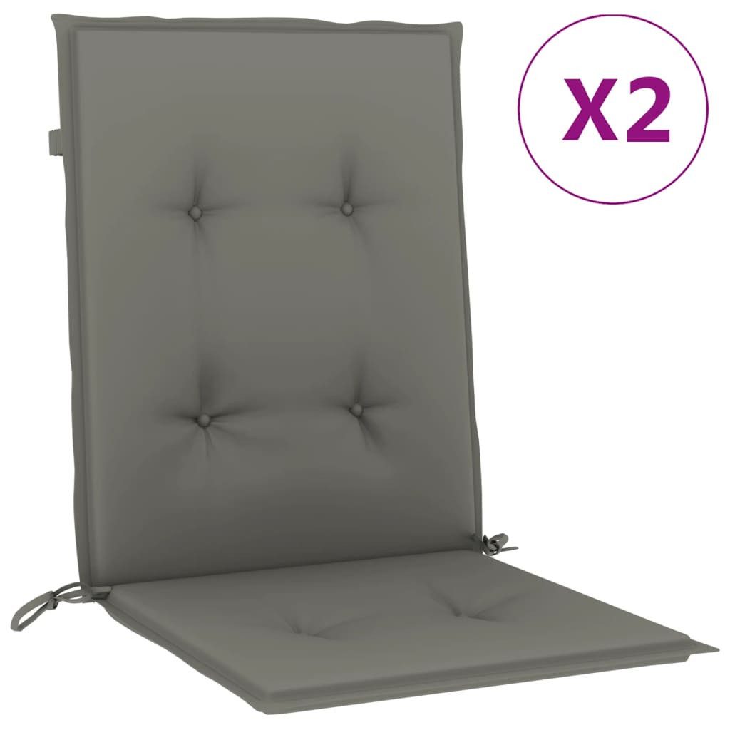 vidaXL Sitzauflage Niedriglehner-Auflagen 2 Stk. Dunkelgrau 100x50x4 cm Stoff, (2 St)