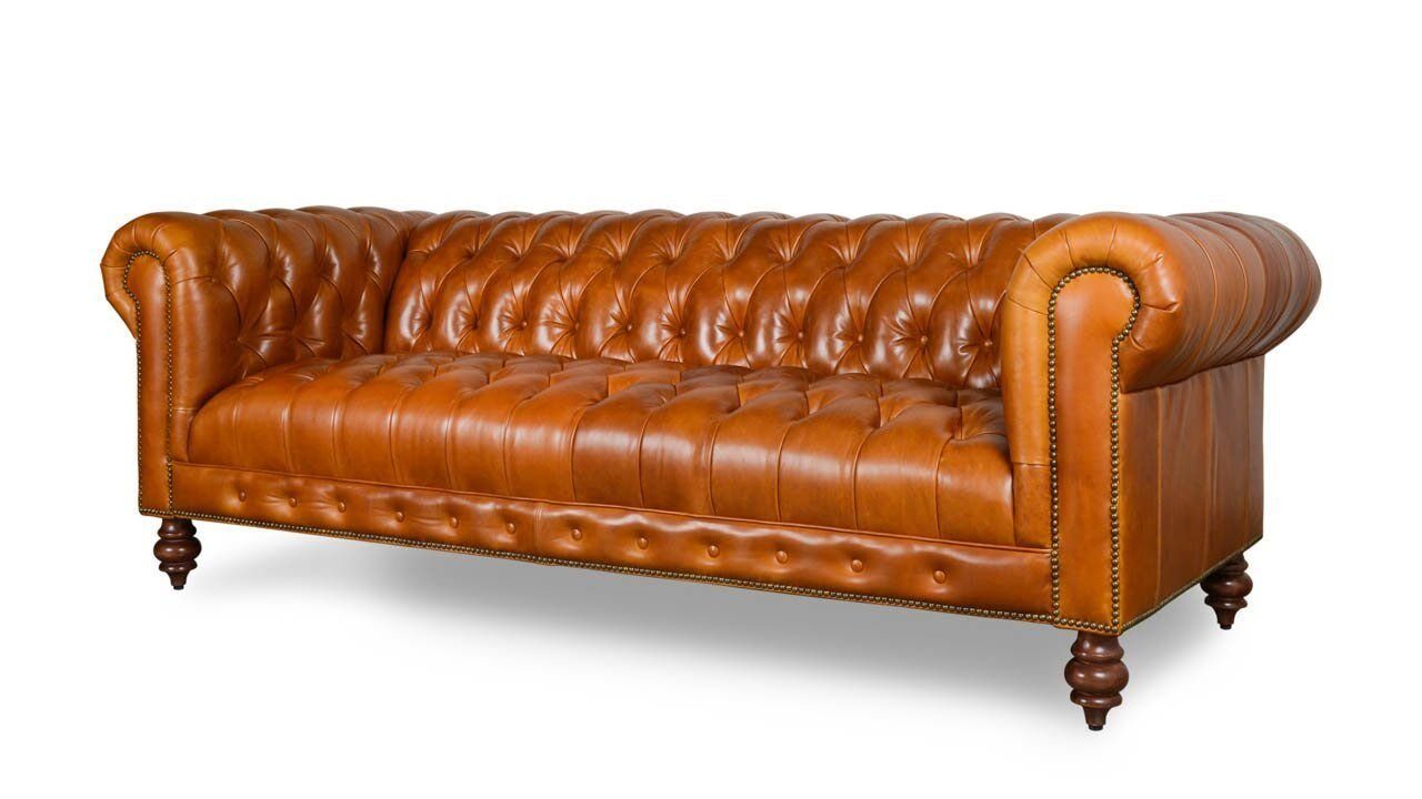 Design Sitz Polster Couch Garnitur Sofa Leder JVmoebel Chesterfield Luxus Chesterfield-Sofa,