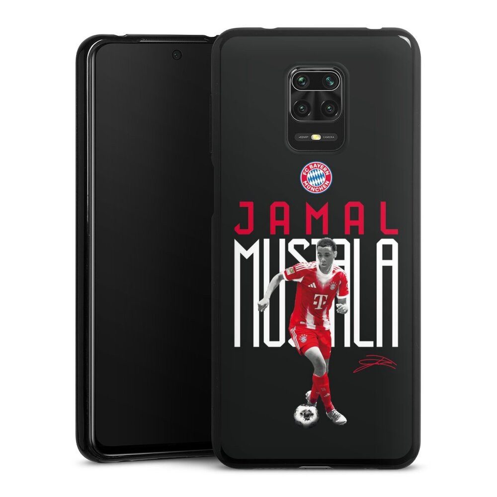 DeinDesign Handyhülle FC Bayern München Jamal Musiala Offizielles Lizenzprodukt, Xiaomi Redmi Note 9s Silikon Hülle Bumper Case Handy Schutzhülle