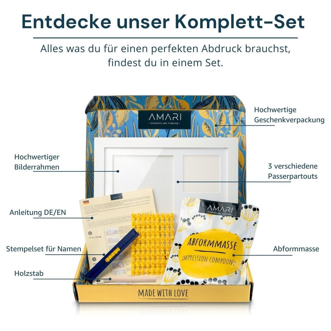 Amari Babyspiegel Amari ® Gipsabdruck Set Baby Hand- und Fuß