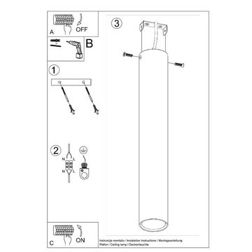 etc-shop Deckenstrahler, Leuchtmittel nicht inklusive, Deckenleuchte Deckenspot Wohnzimmerleuchte 1 Flammig Stahl Weiß H 40