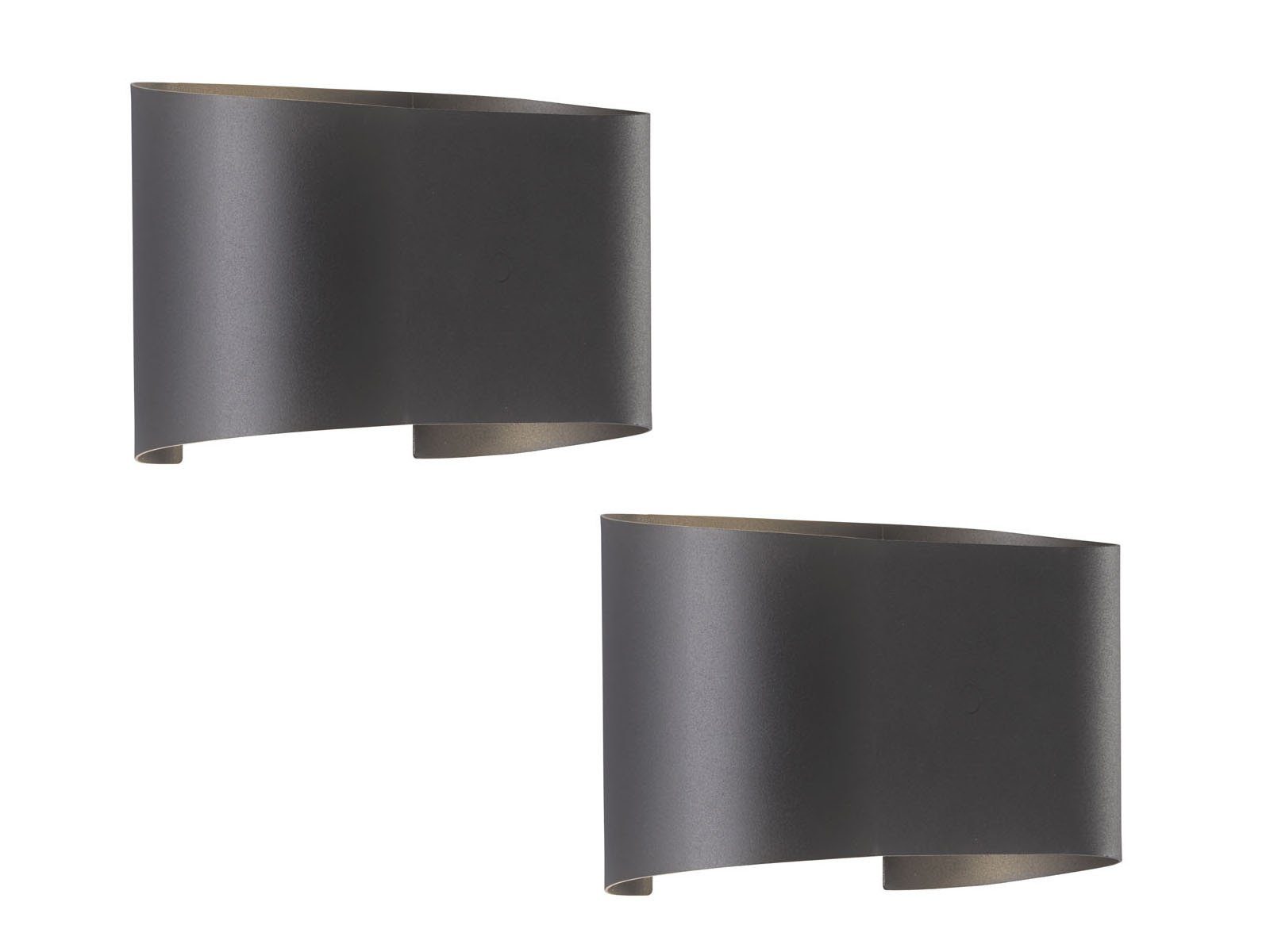 FISCHER & HONSEL LED Außen-Wandleuchte, IP 44, Lichtwinkel einstellbar, LED fest integriert, Warmweiß, 2er SET Außenleuchten 18x12cm & Wand-Beleuchtung Innen Treppen-Haus